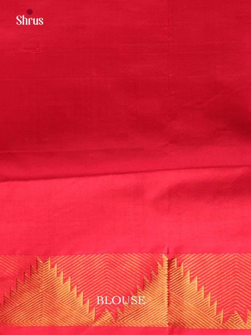 Green & Red - Silkcotton-halfpure Saree 1