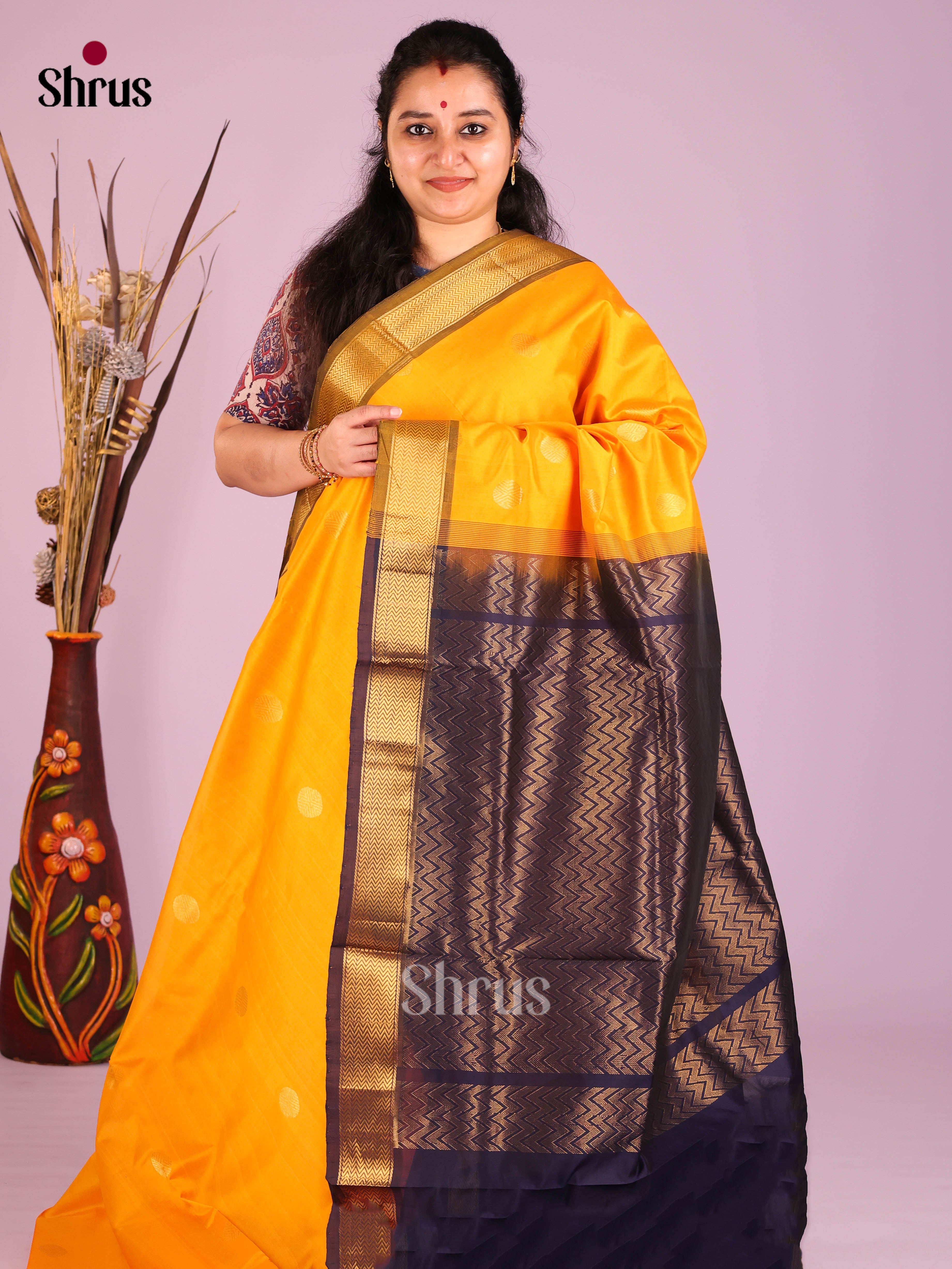 DIS10441 - Silkcotton-halfpure Saree - Shop on Shrus.com