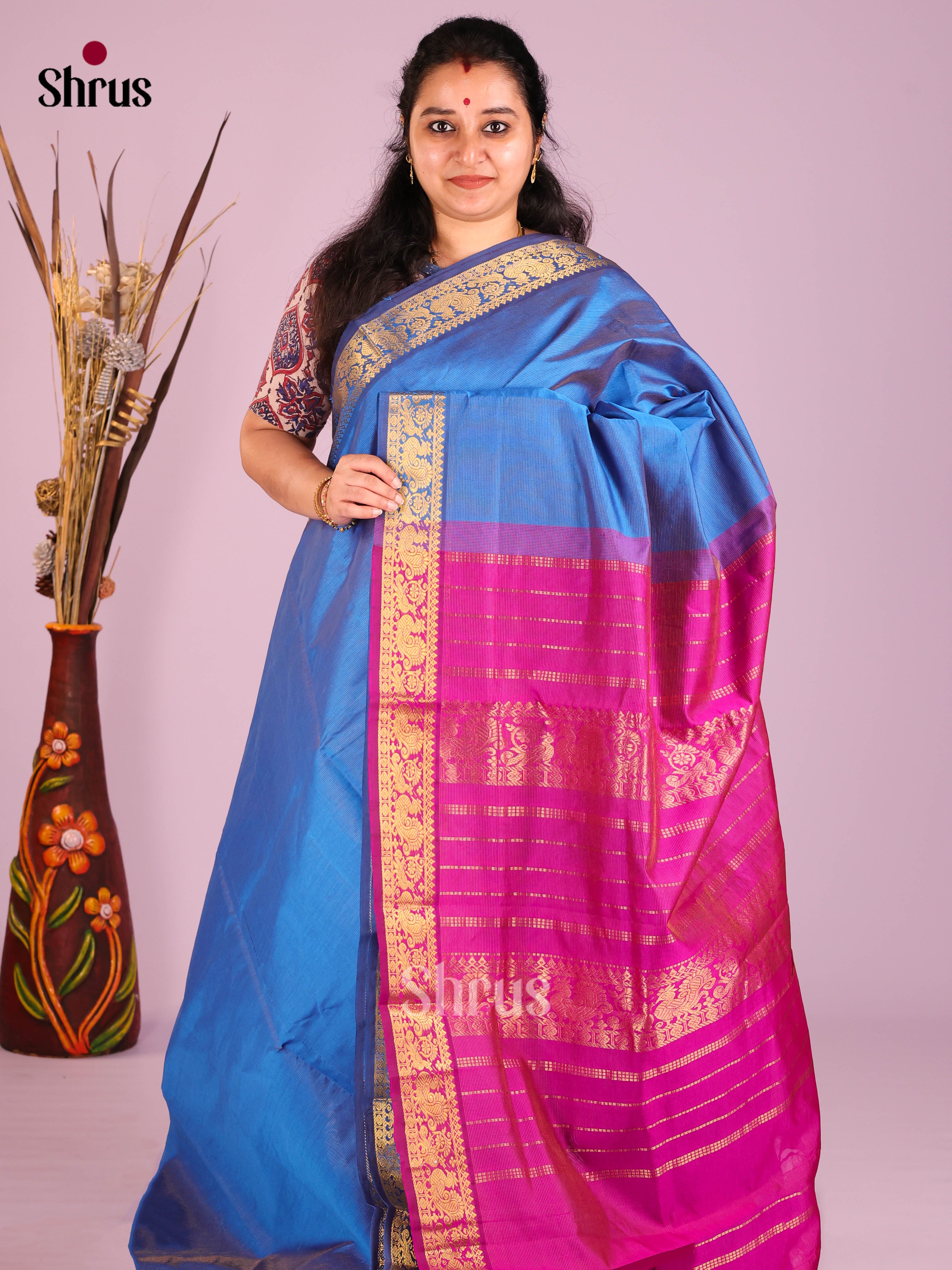 DIS10450 - Silkcotton-halfpure Saree - Shop on Shrus.com