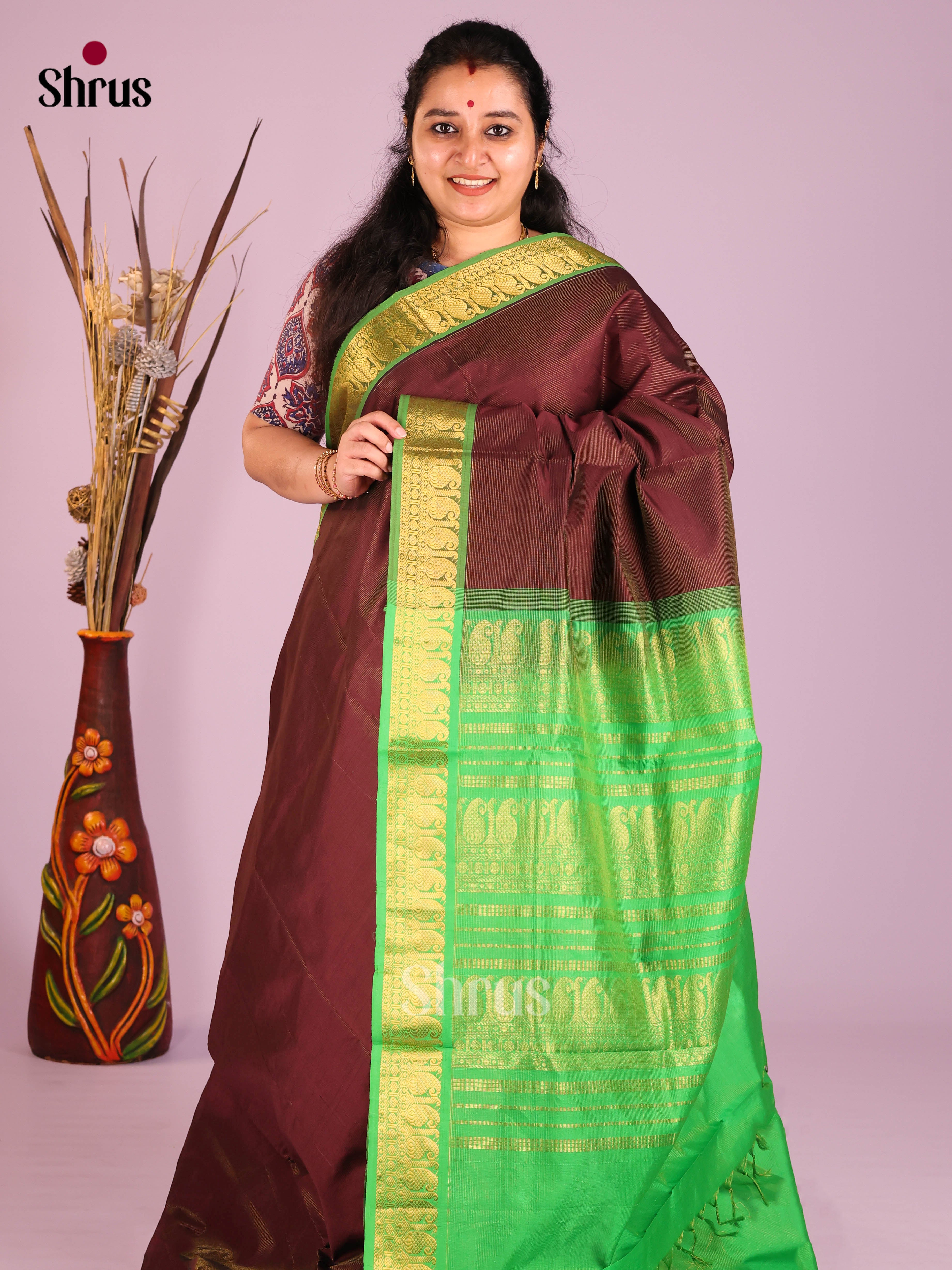 DIS10453 - Silkcotton-halfpure Saree - Shop on Shrus.com