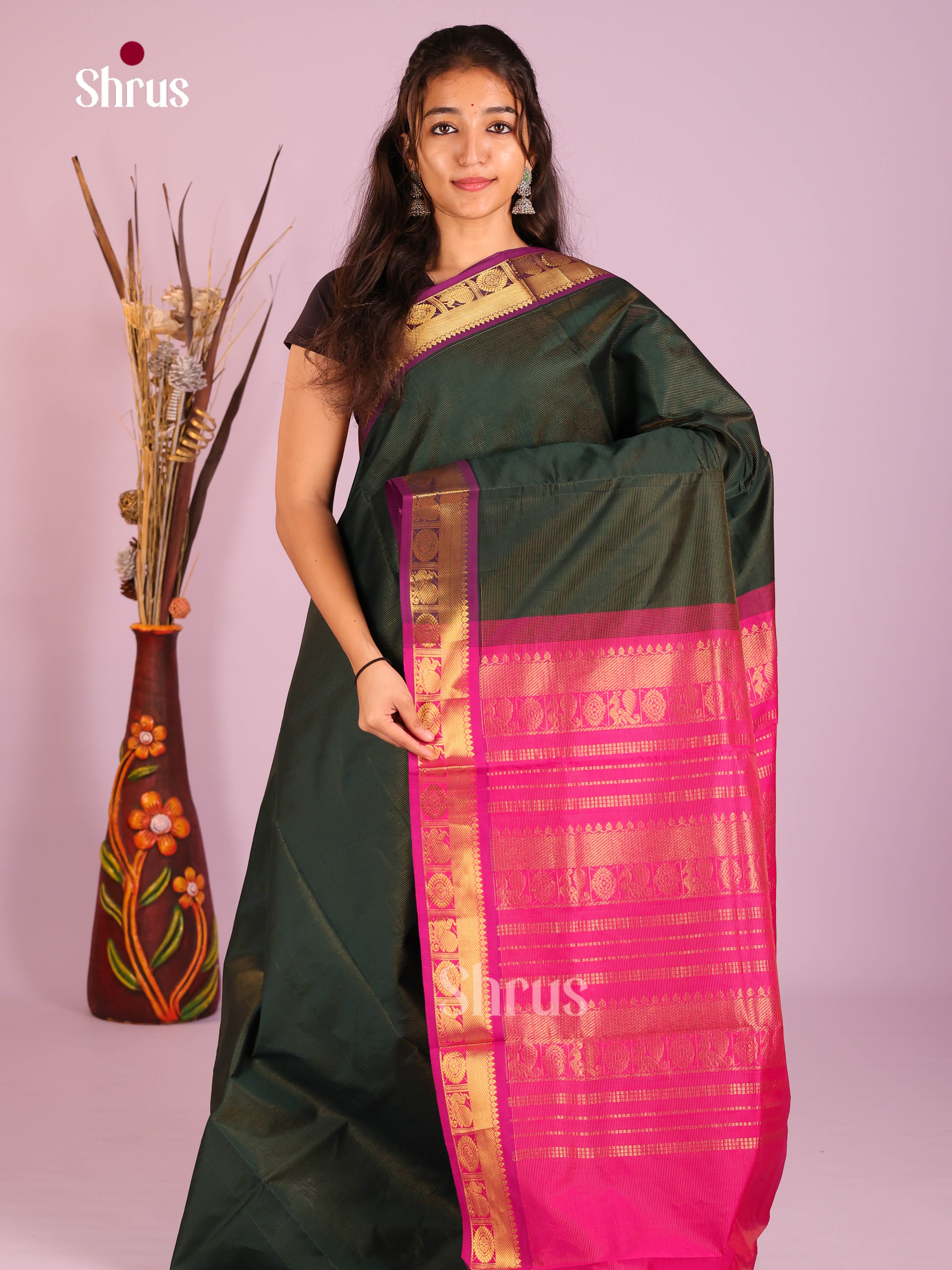 DIS10454 - Silkcotton-halfpure Saree - Shop on Shrus.com