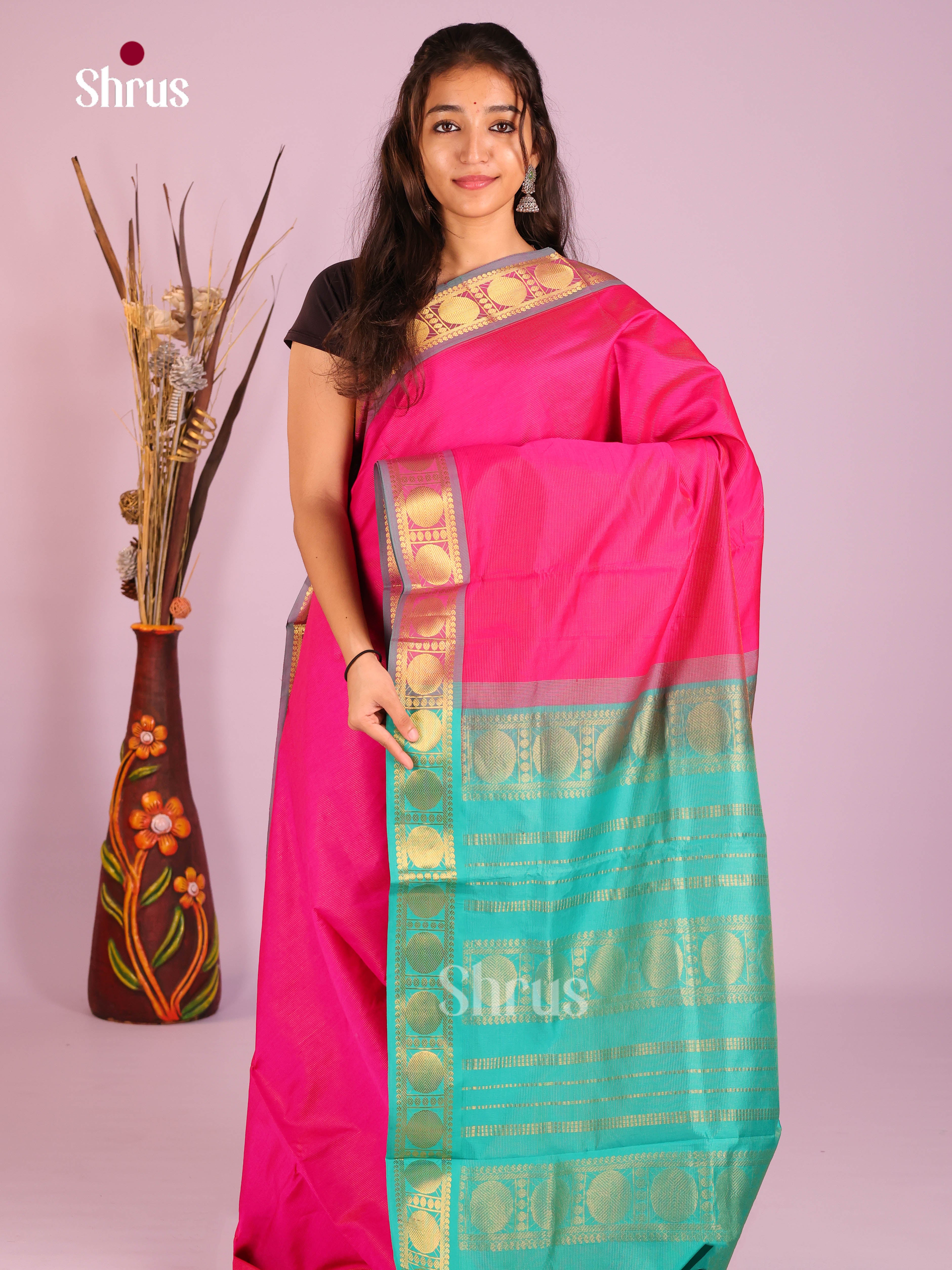 DIS10455 - Silkcotton-halfpure Saree - Shop on Shrus.com