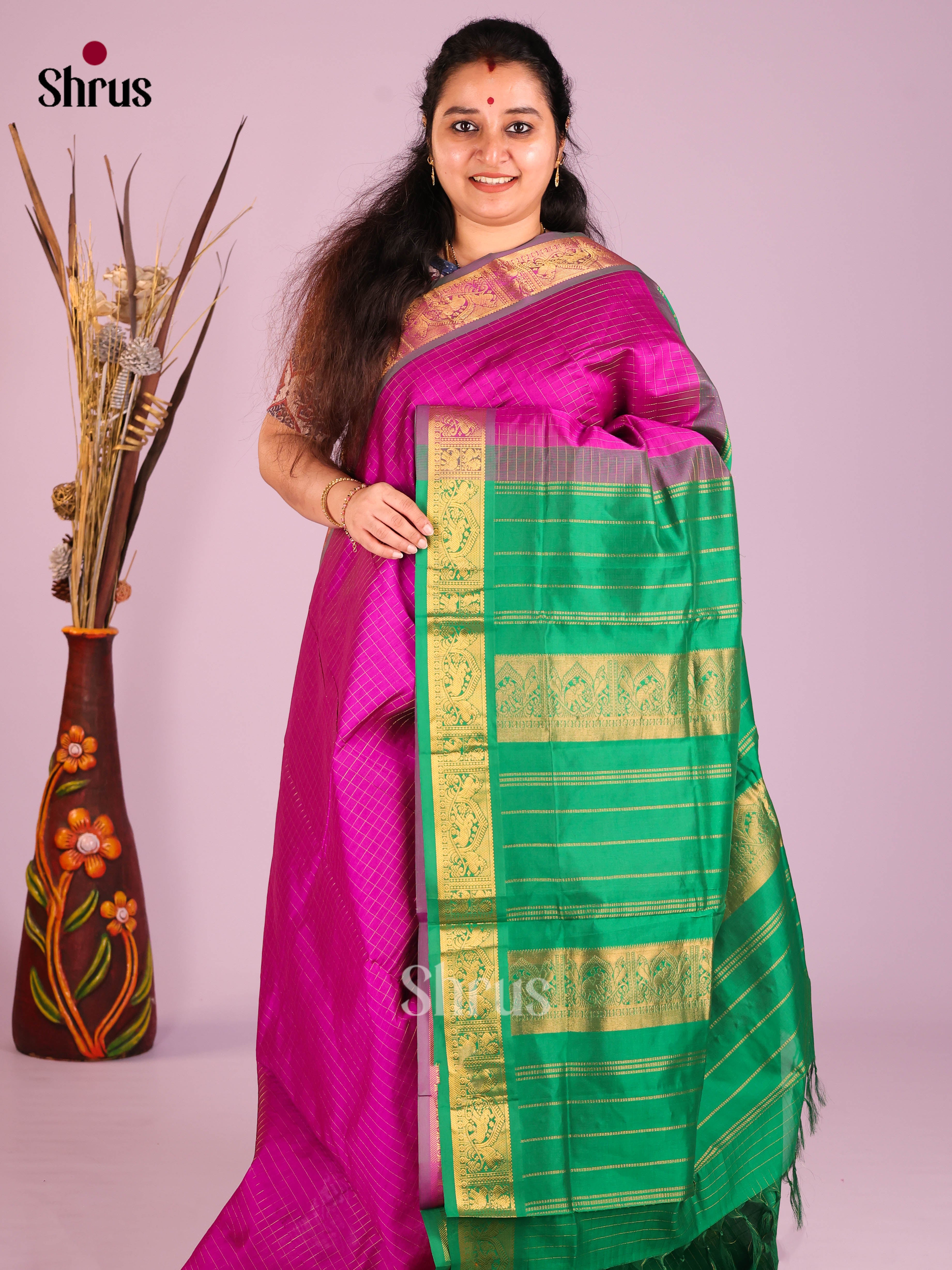 DIS10466 - Silkcotton-halfpure Saree - Shop on Shrus.com