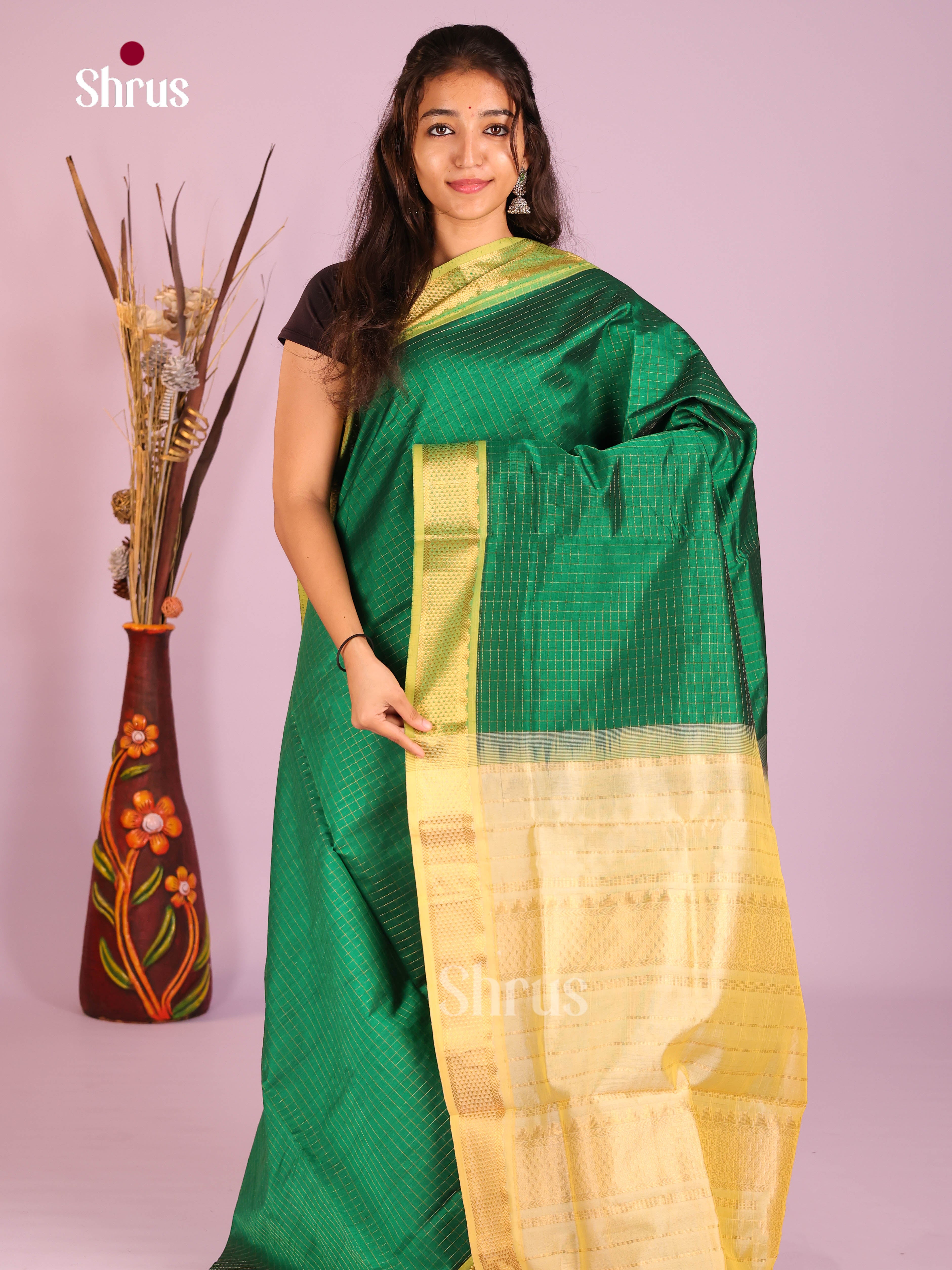 DIS10467 - Silkcotton-halfpure Saree - Shop on Shrus.com