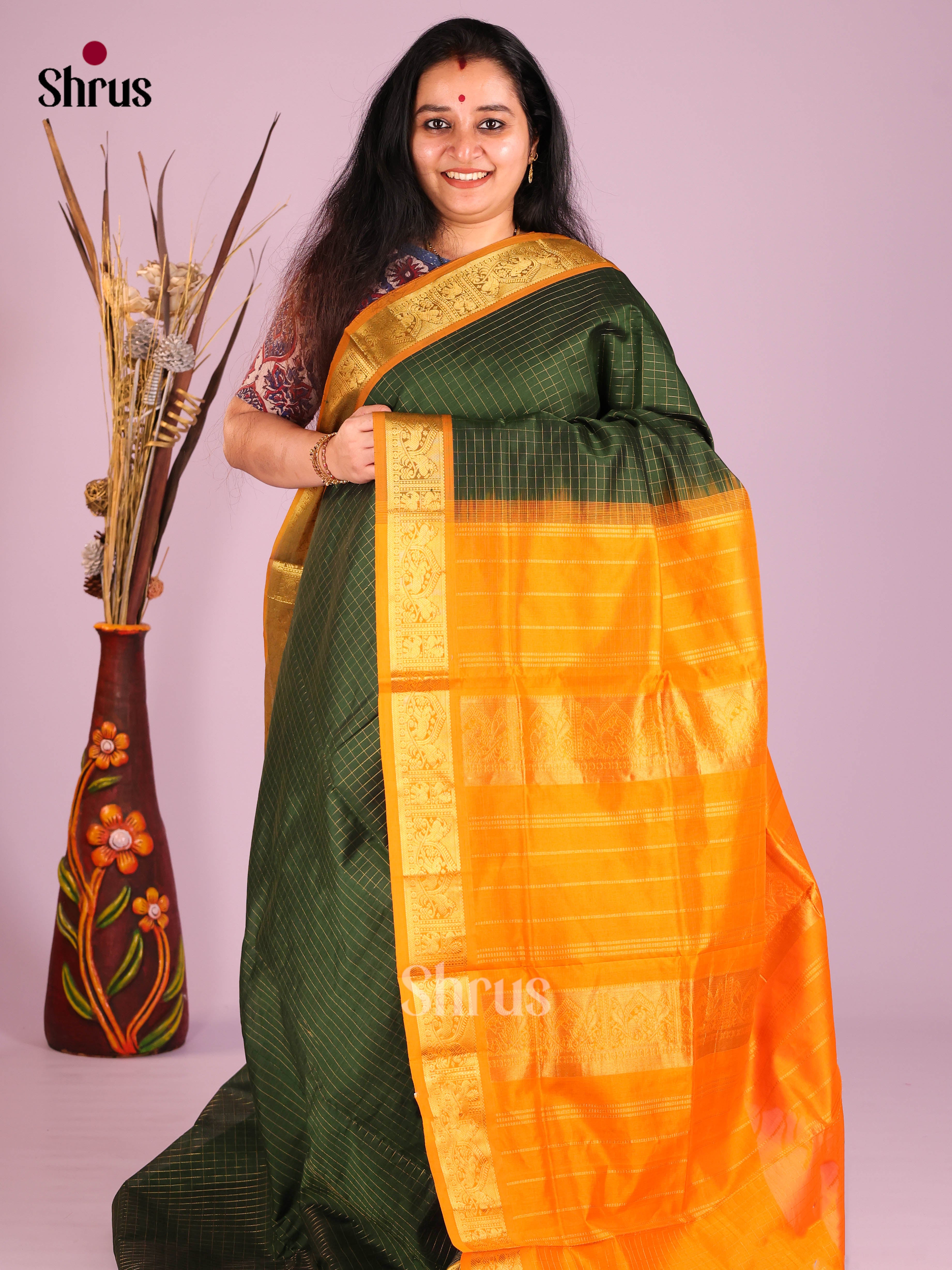 DIS10472 - Silkcotton-halfpure Saree - Shop on Shrus.com