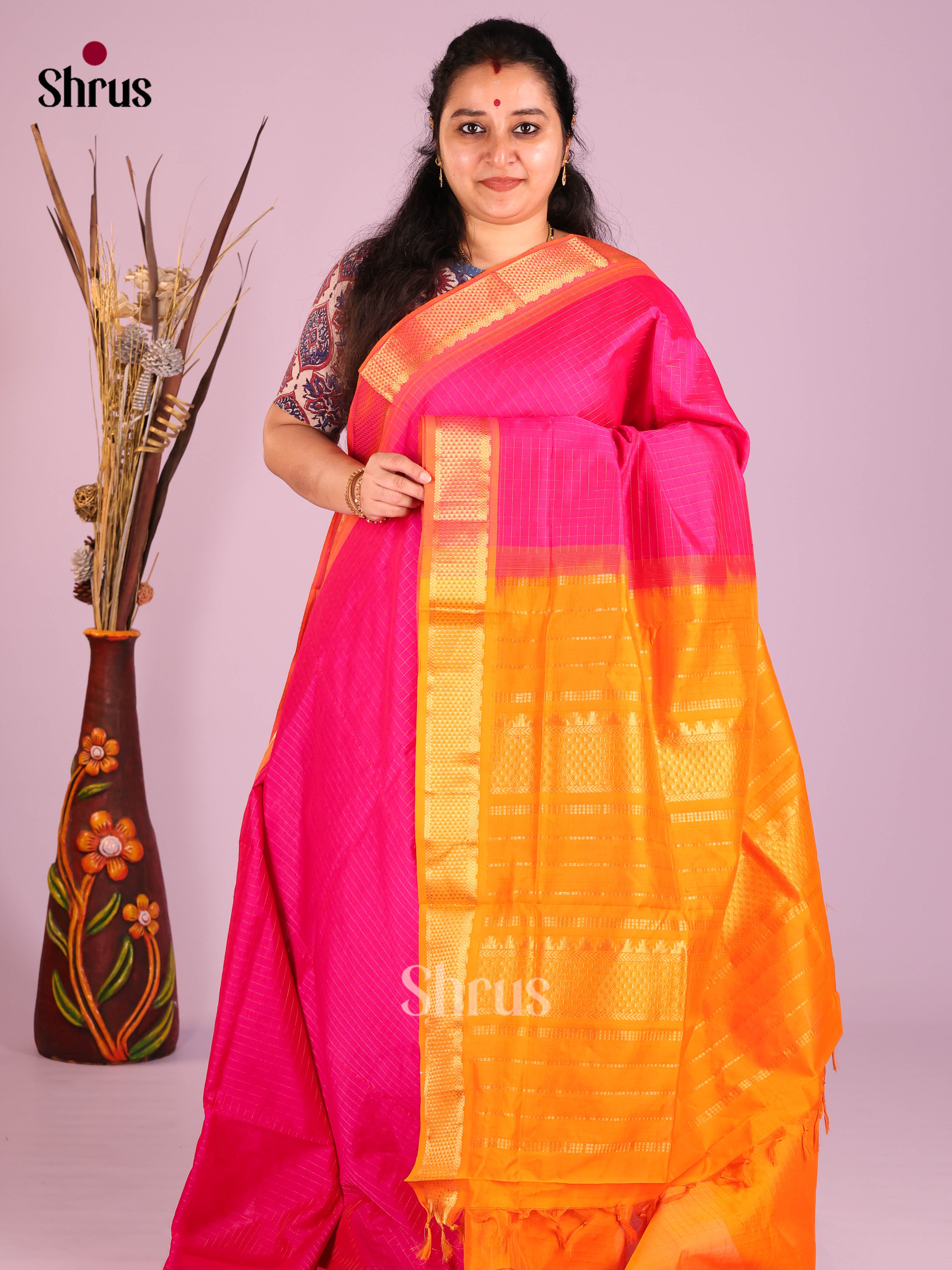 DIS10475 - Silkcotton-halfpure Saree - Shop on Shrus.com