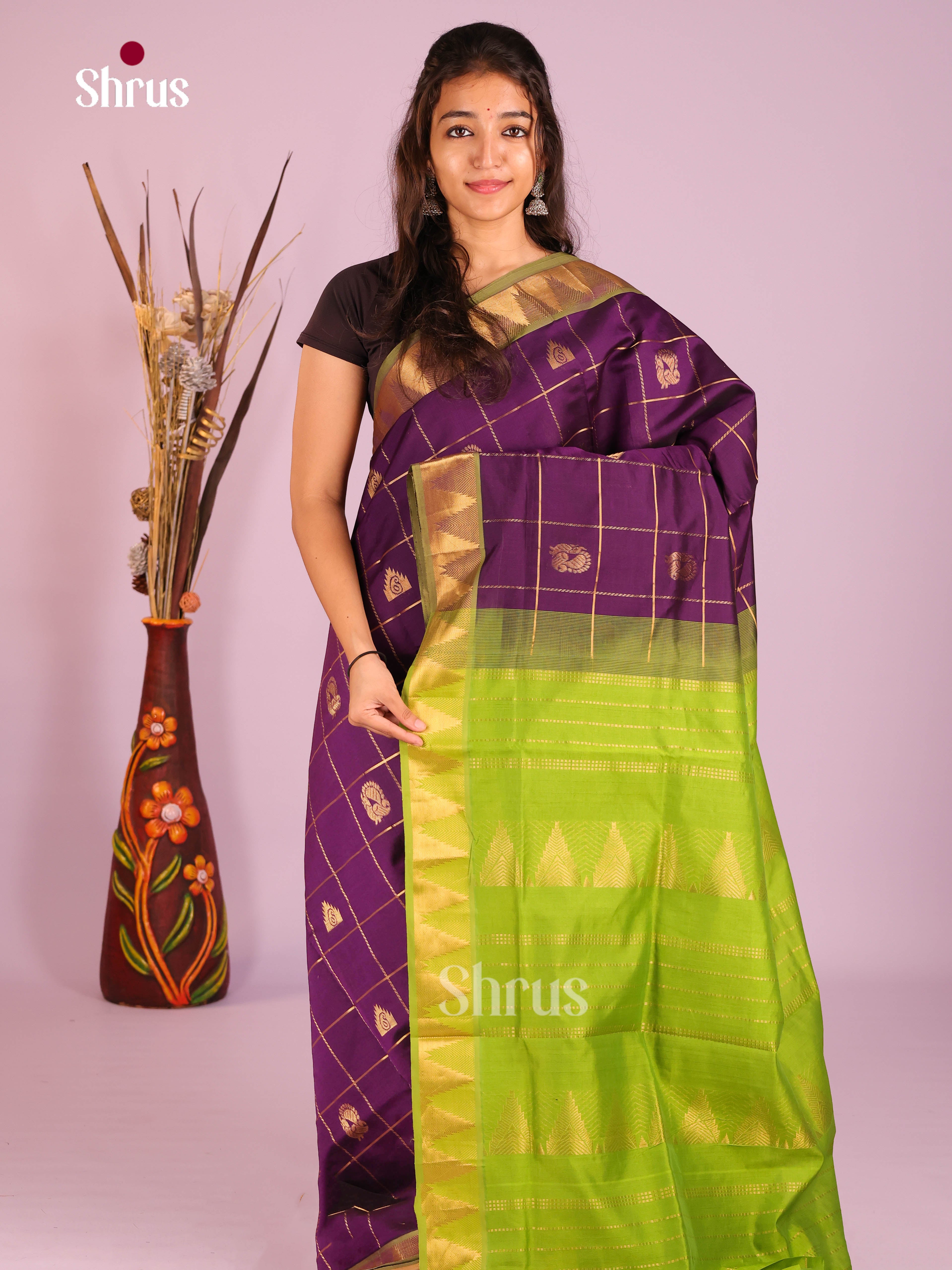 DIS10494 - Silkcotton-halfpure Saree - Shop on Shrus.com
