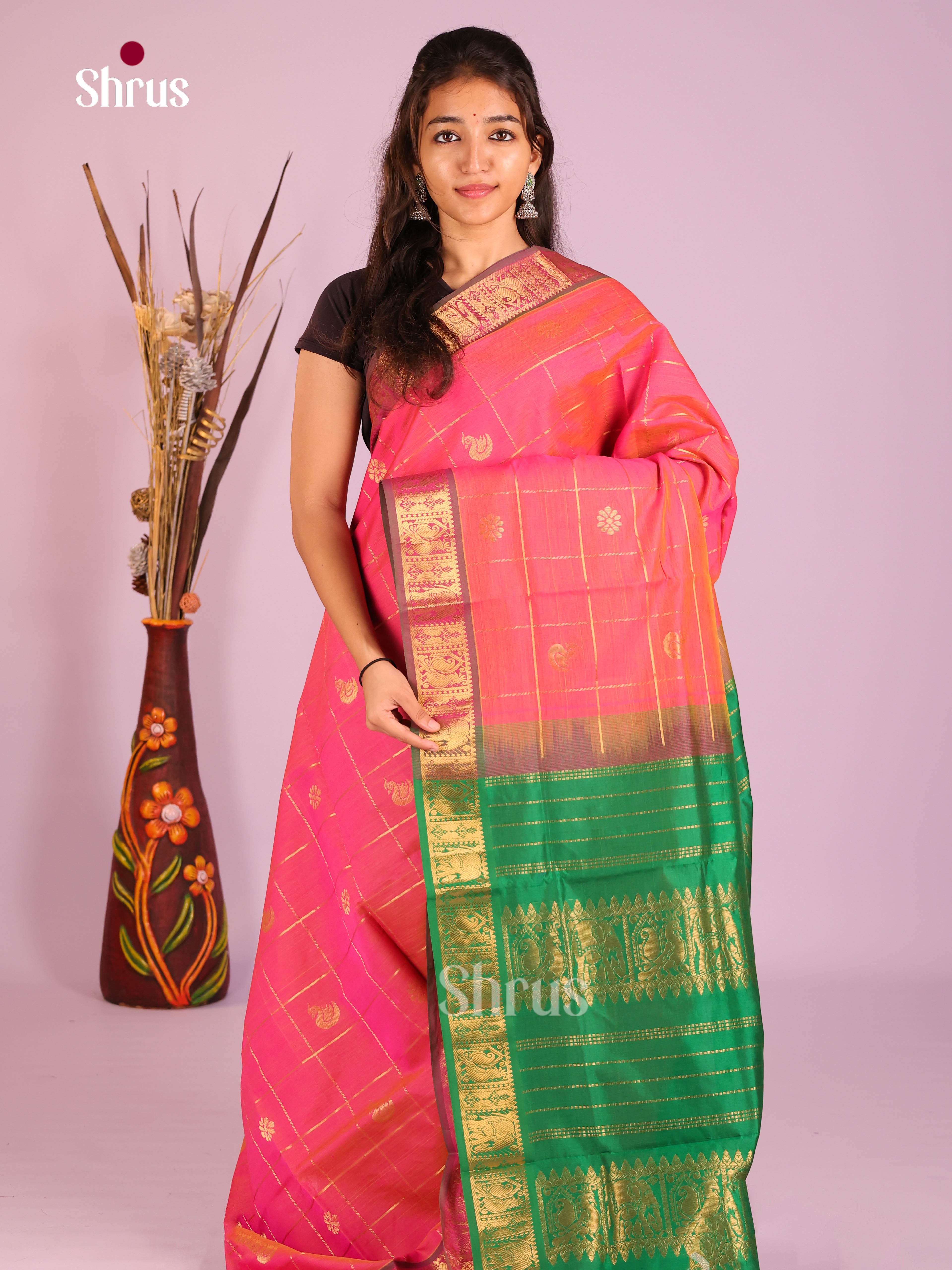 DIS10495 - Silkcotton-halfpure Saree - Shop on Shrus.com