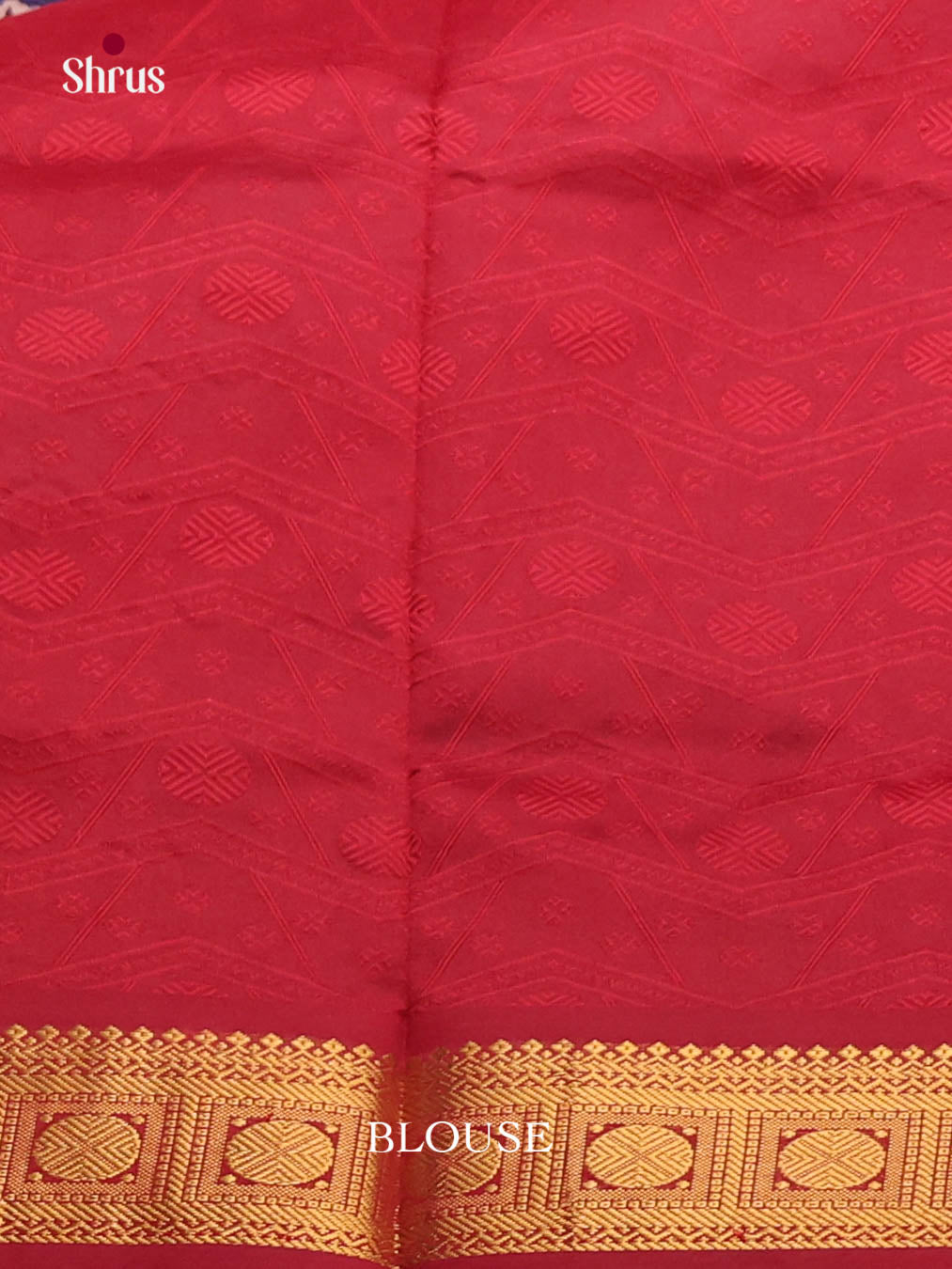 Blue & Red - Silkcotton-halfpure Saree