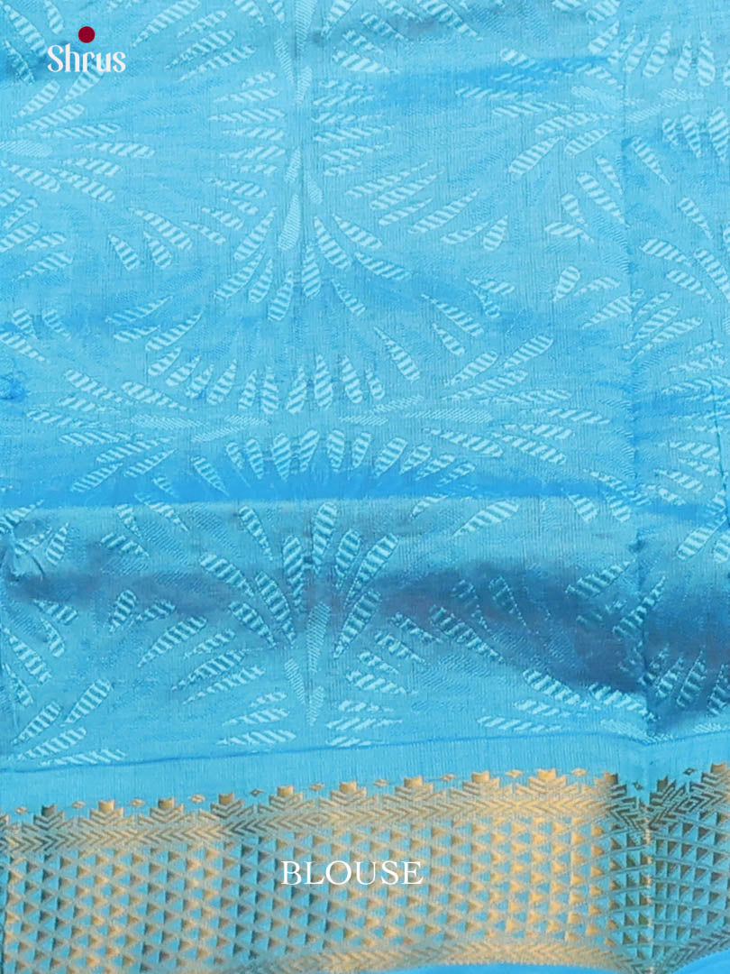 Mambazha Yellow & Blue - Silkcotton-halfpure Saree - Shop on Shrus.com