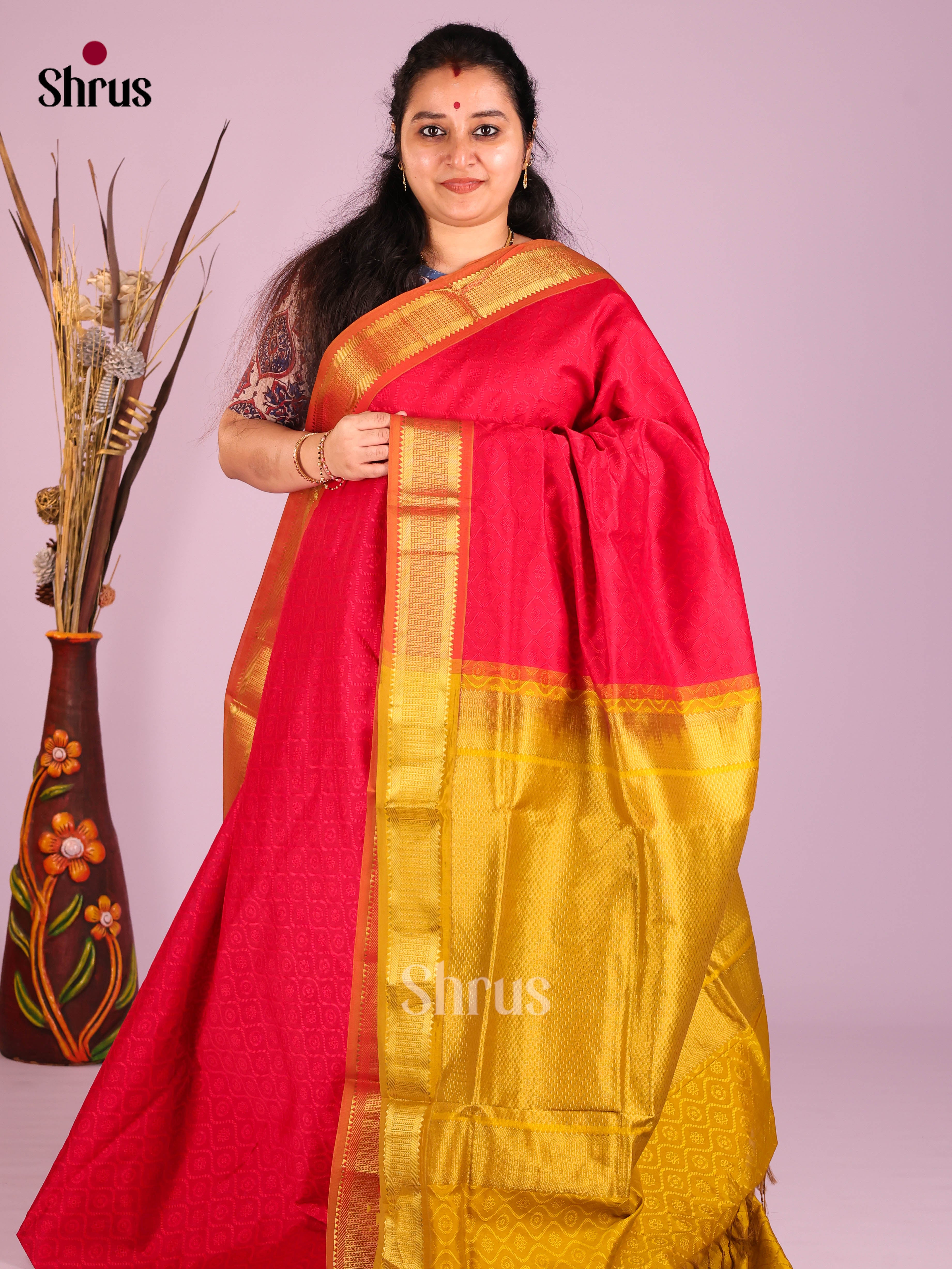 DIS10519 - Silkcotton-halfpure Saree - Shop on Shrus.com