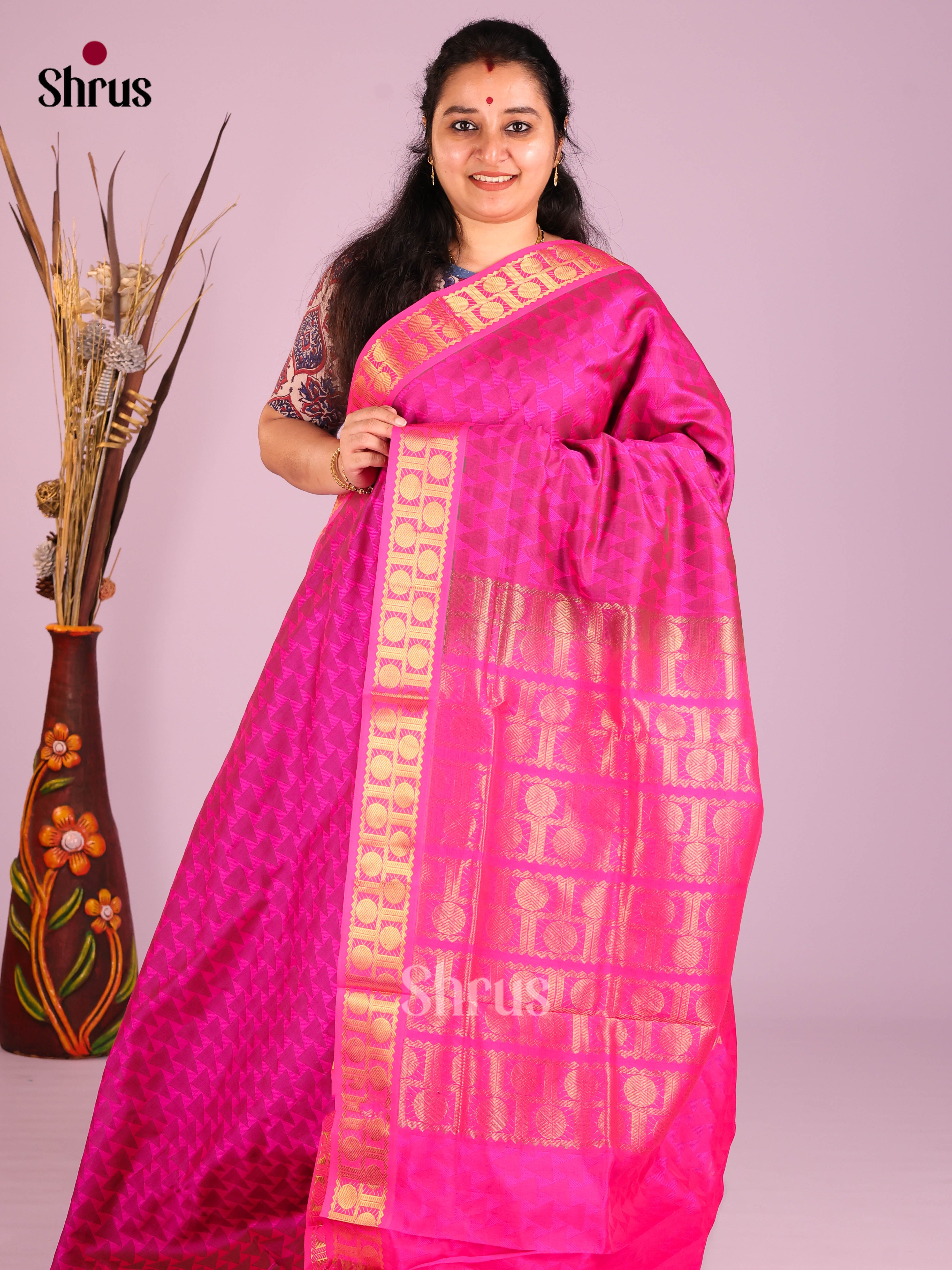 DIS10522 - Silkcotton-halfpure Saree - Shop on Shrus.com