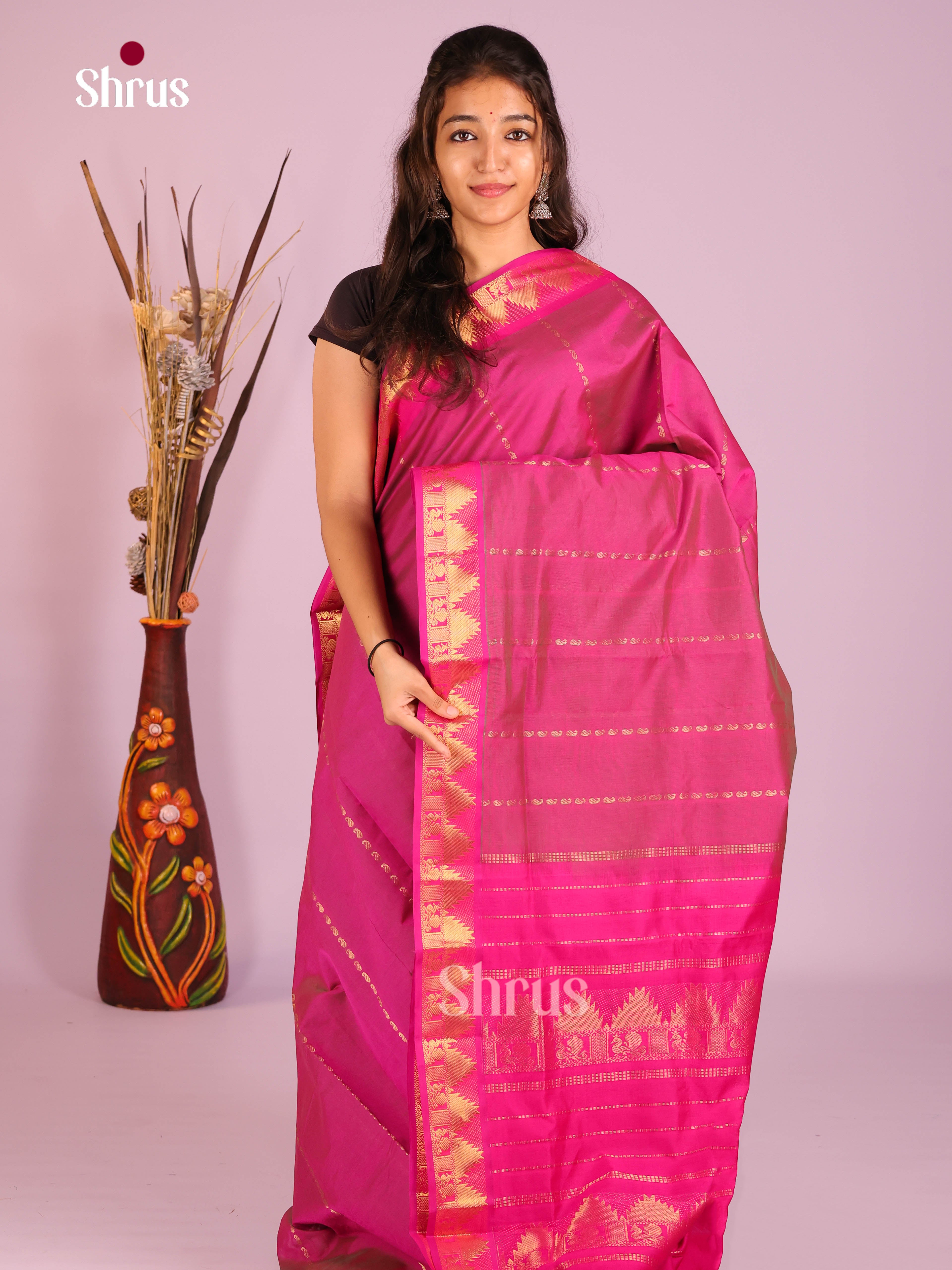 Purple- Silkcotton-halfpure Saree