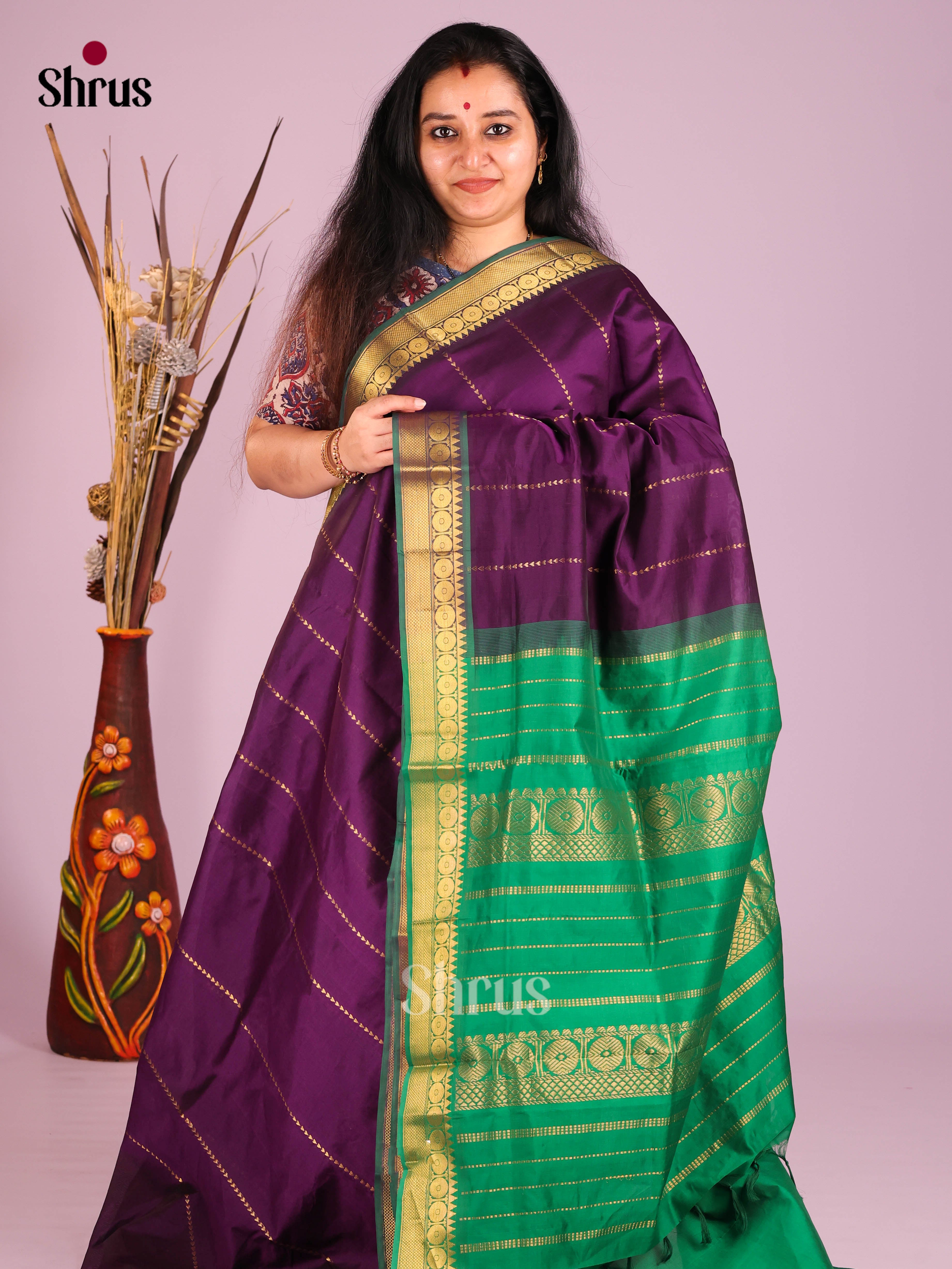 DIS10530 - Silkcotton-halfpure Saree - Shop on Shrus.com