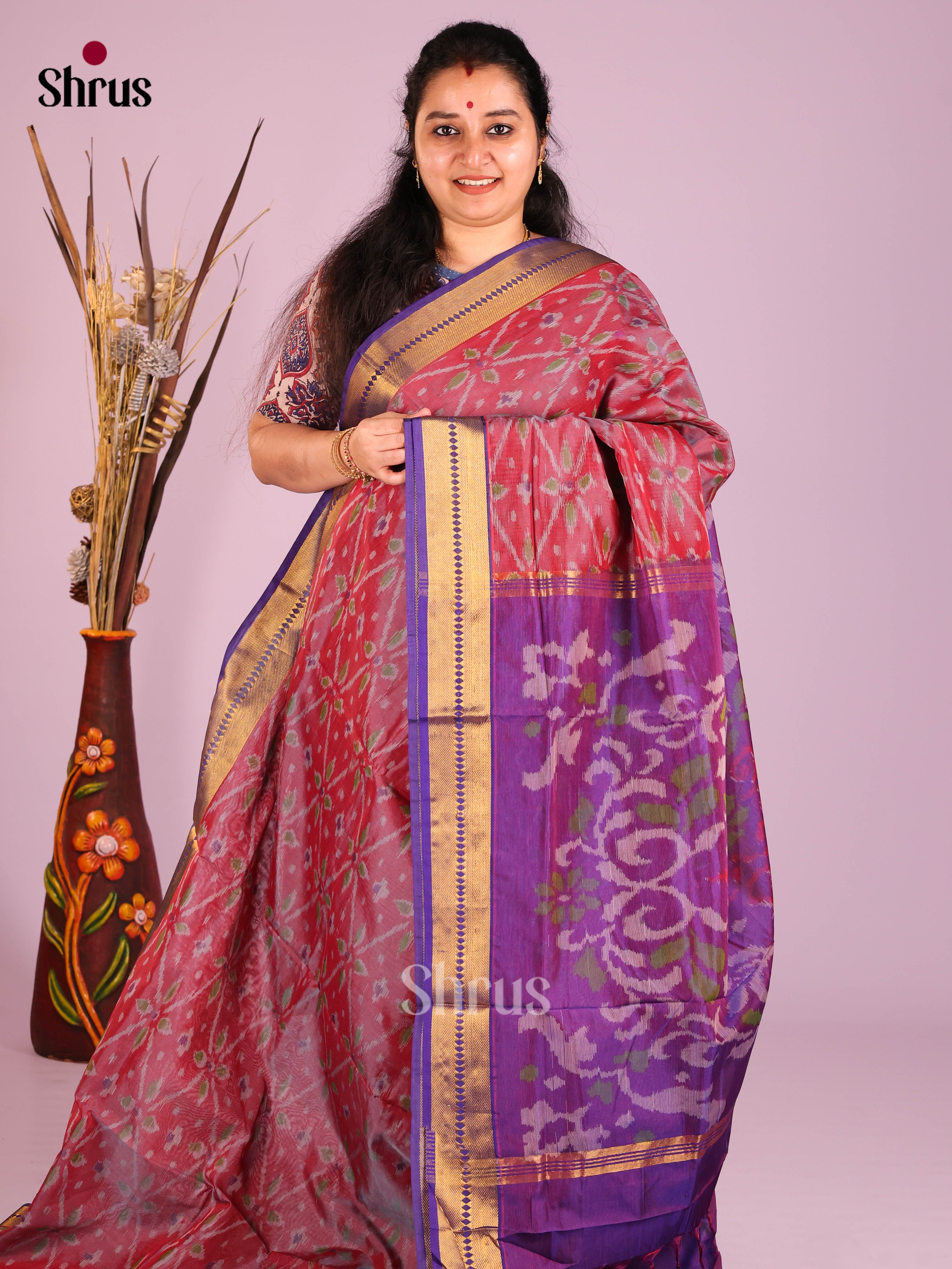 DIS10598 - Silkcotton-Halfpure 9Yards Saree - Shop on Shrus.com
