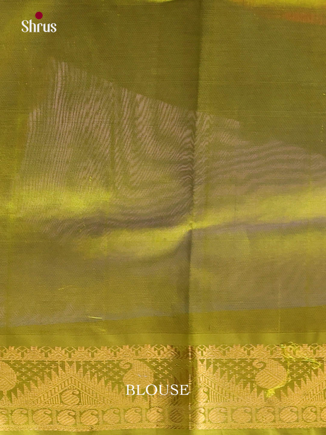 Classic Blue Silk Cotton Saree With Golden Buttas & Green Zari Woven Brocade Pallu 1