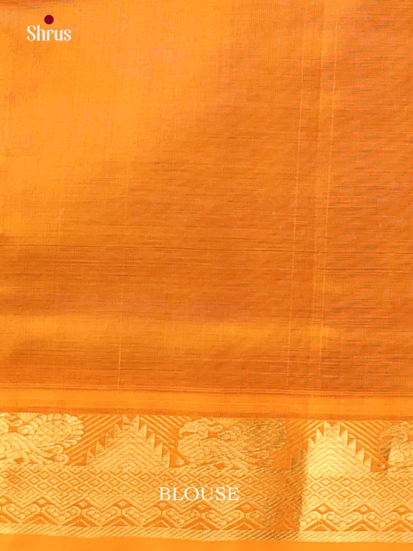 Elegant Violet Silk Cotton Saree with Golden Buttas & Mustard Zari Border 1
