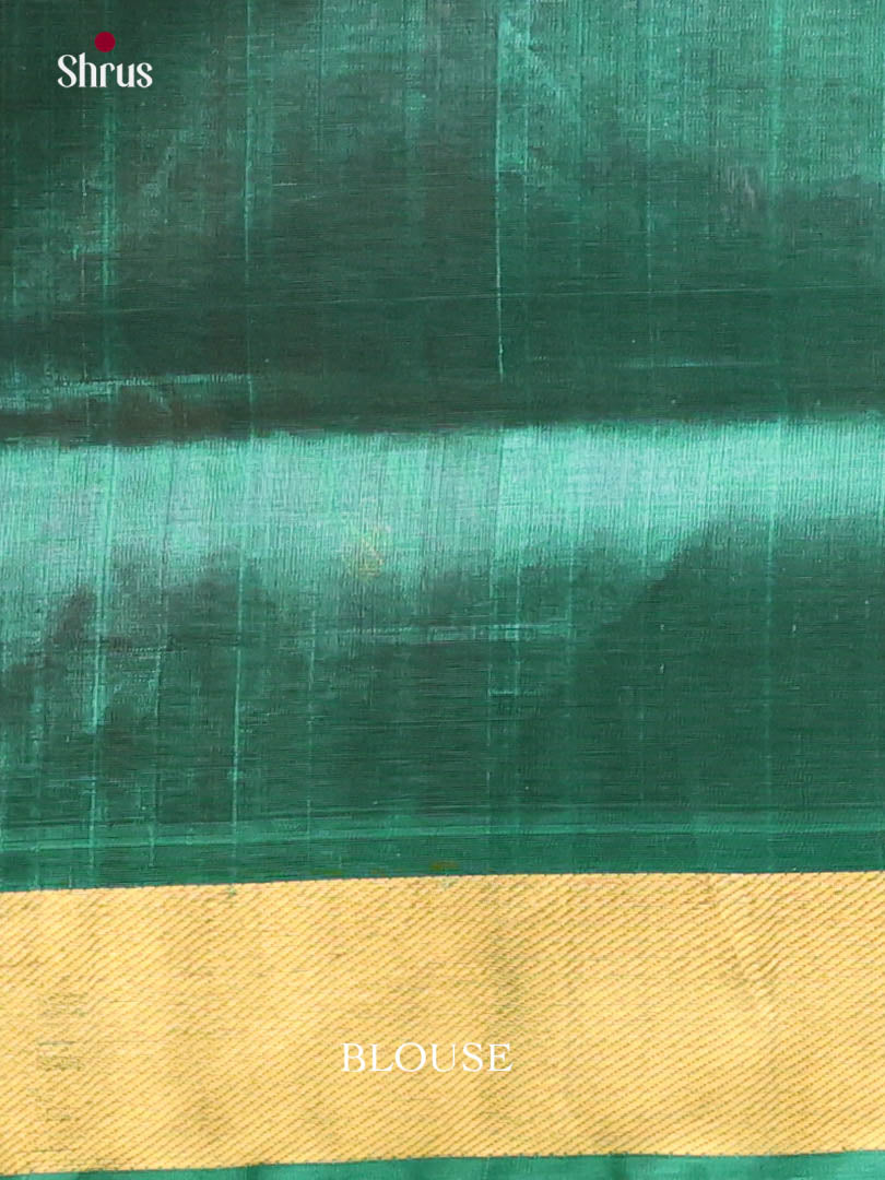 Charming Pink Silk Cotton Saree with Golden Buttas & Green Zari Border 1