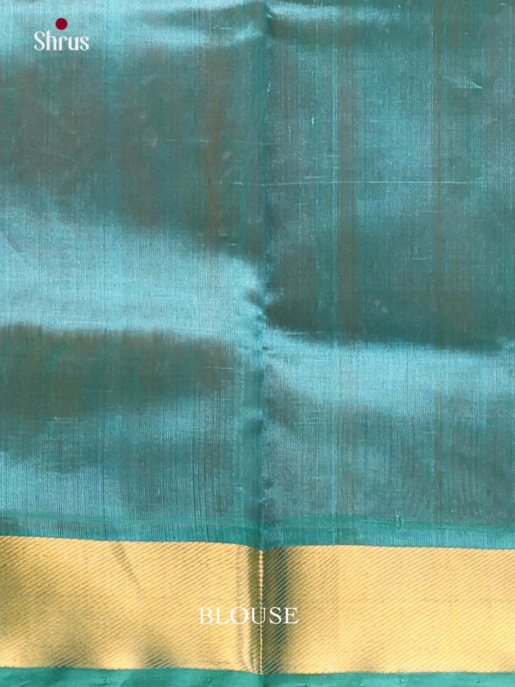 Ethereal Peach Silk Cotton saree With Zari Buttas & Blue Kaddi Border 1