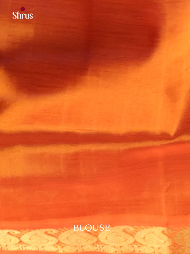 Blue & Orange - Silk Cotton Saree