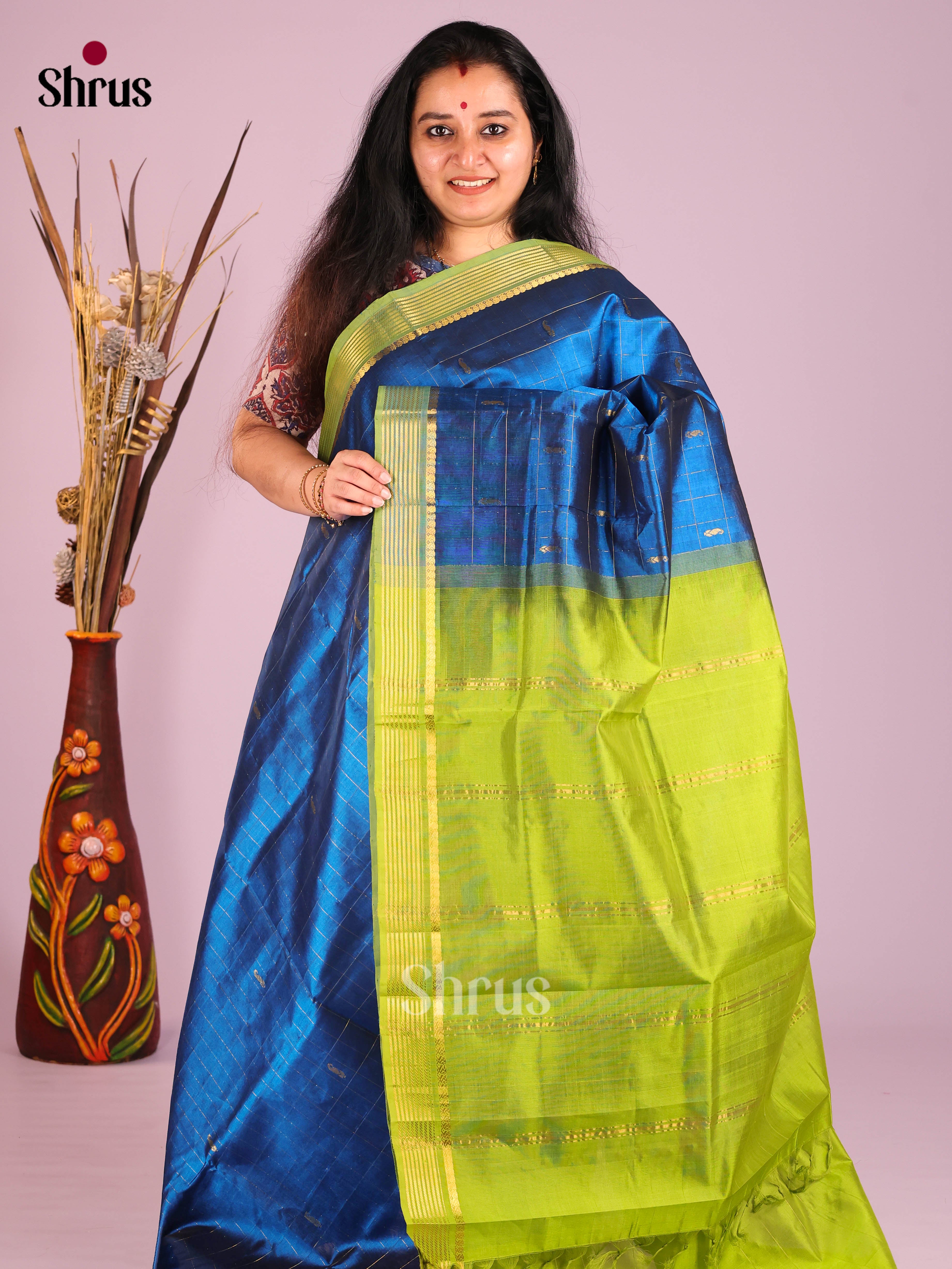 DIS10653 - Silk Cotton Saree - Shop on Shrus.com
