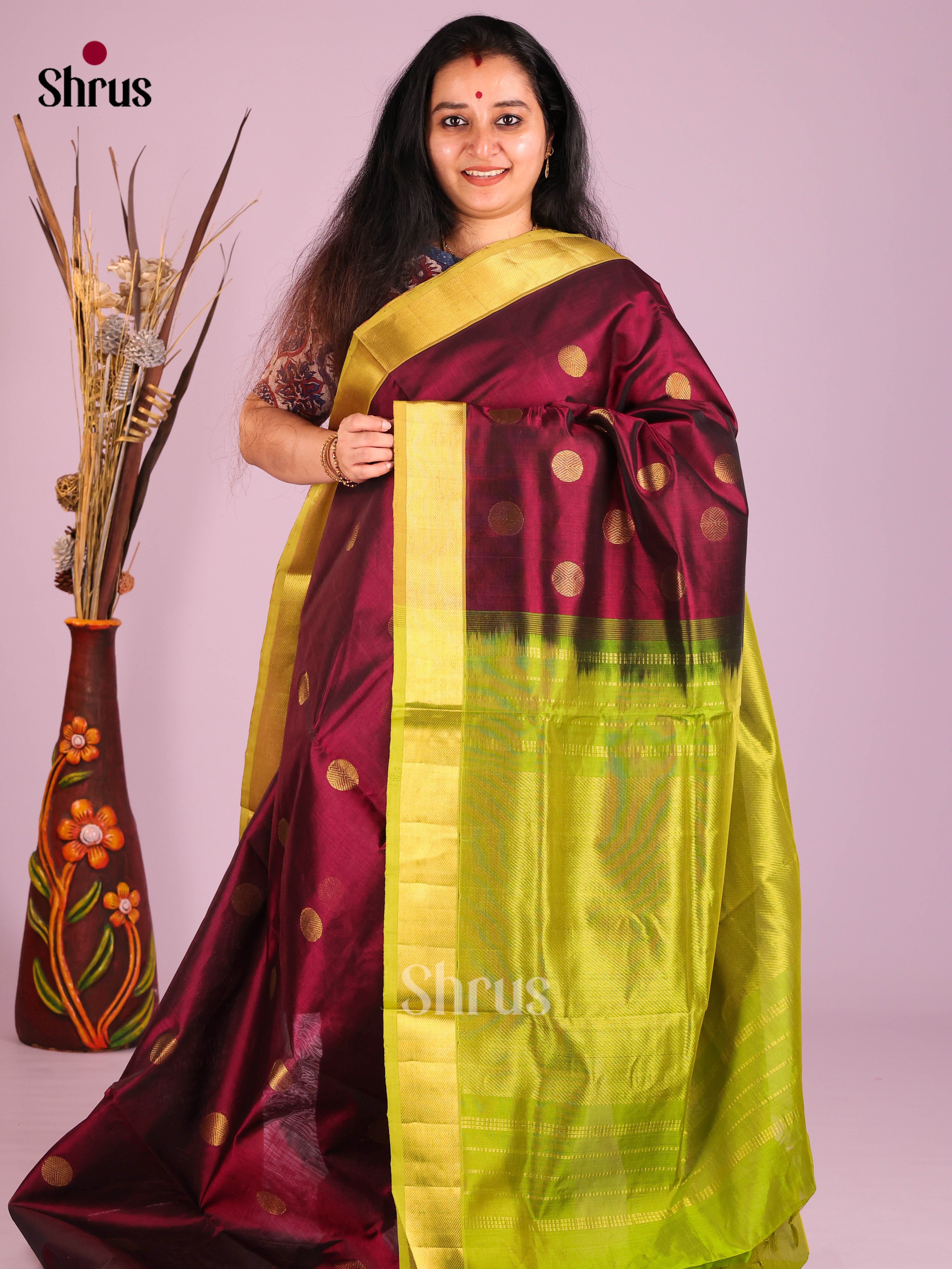 DIS10657 - NON KORVAI MEDIUM BORDER-Butta Saree - Shop on Shrus.com