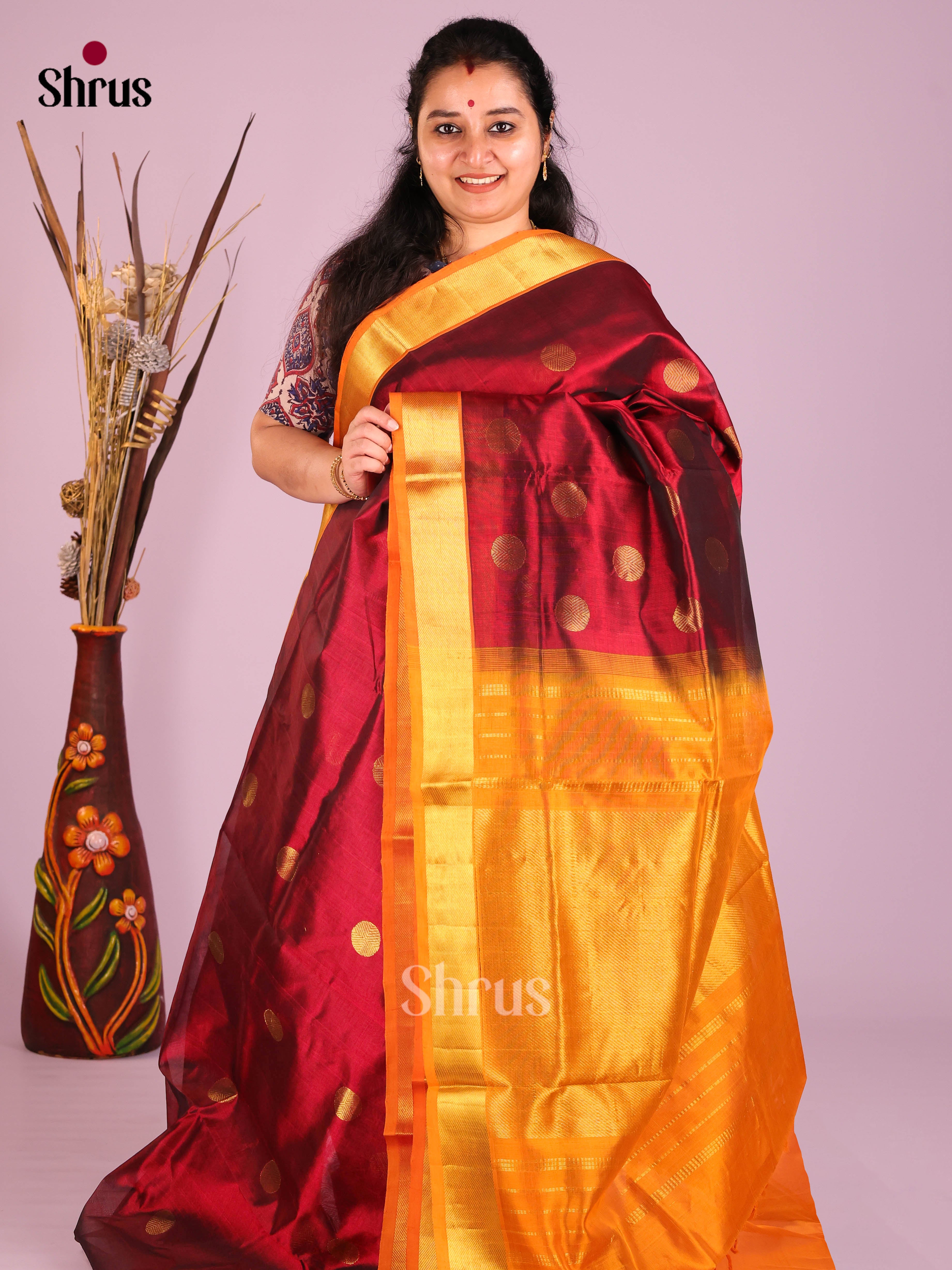 DIS10660 - NON KORVAI MEDIUM BORDER-Butta Saree - Shop on Shrus.com
