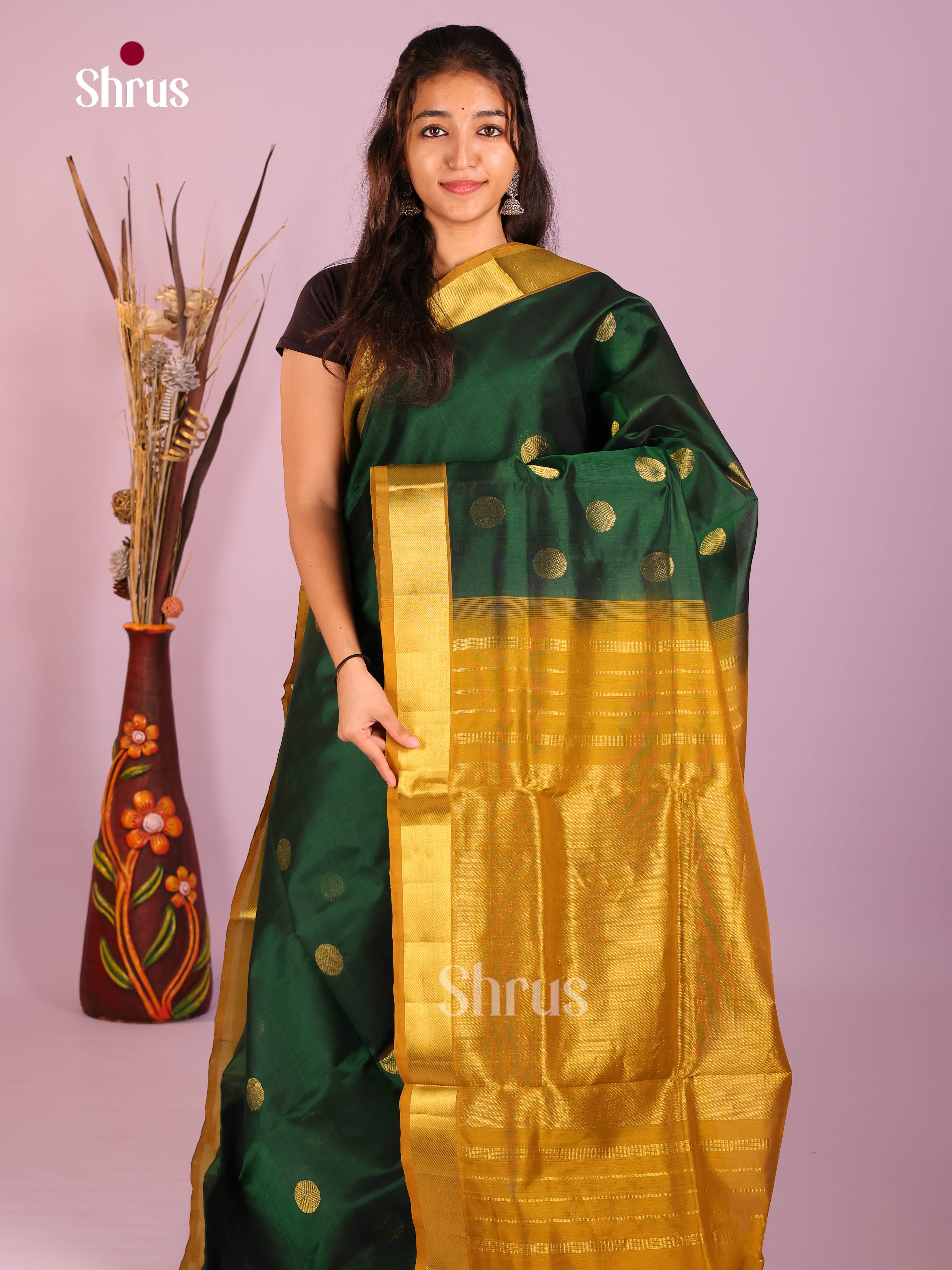 DIS10665 - NON KORVAI MEDIUM BORDER-Butta Saree - Shop on Shrus.com