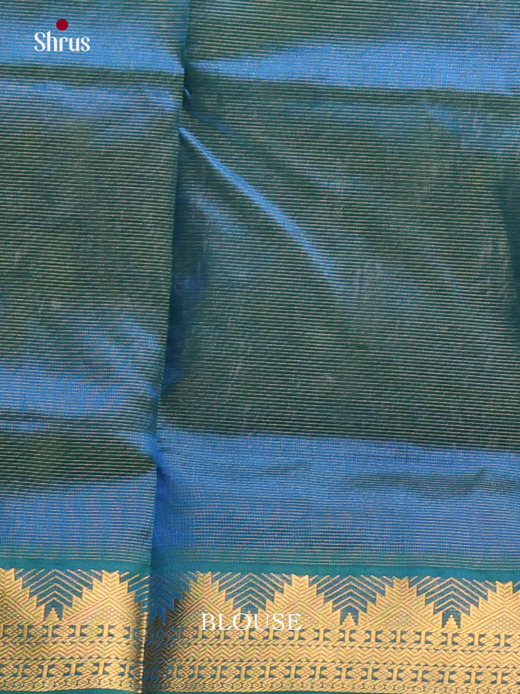 Blue & Teal - Silk Cotton NON KORVAI MEDIUM BORDER-Lines Saree