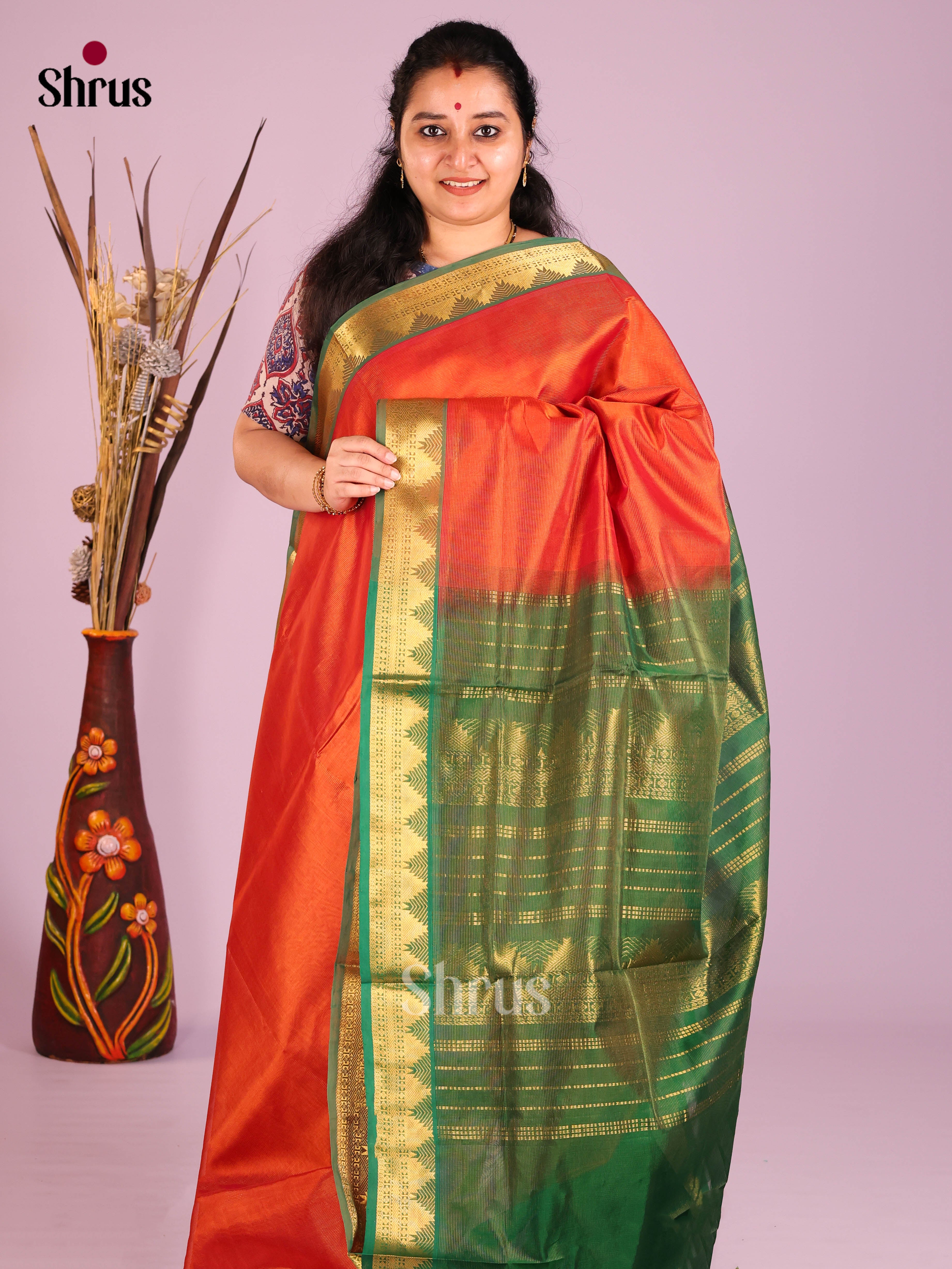 DIS10672 - NON KORVAI MEDIUM BORDER-Lines Saree - Shop on Shrus.com