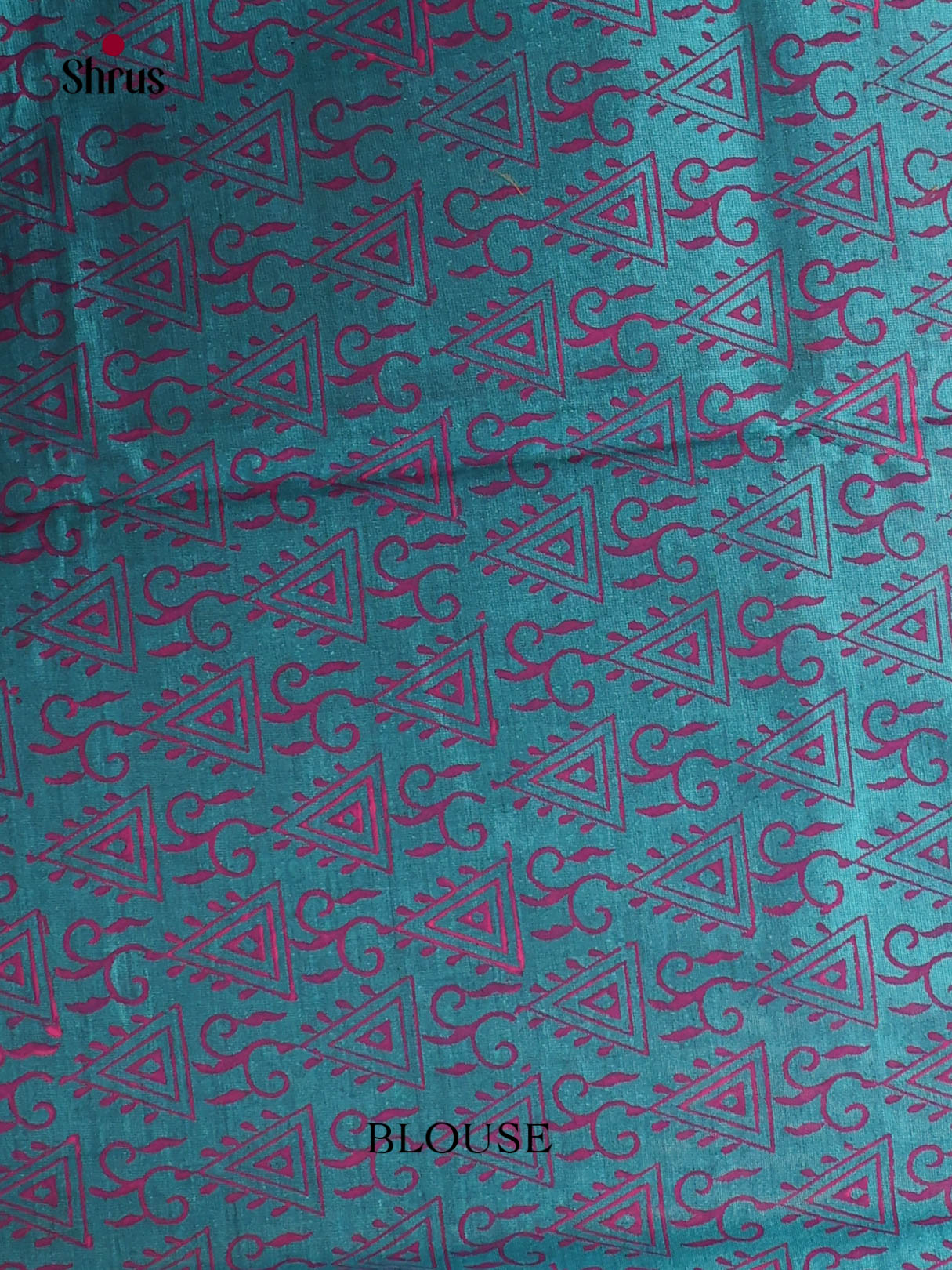 Pink & Blue - Semi Silkcotton print Saree