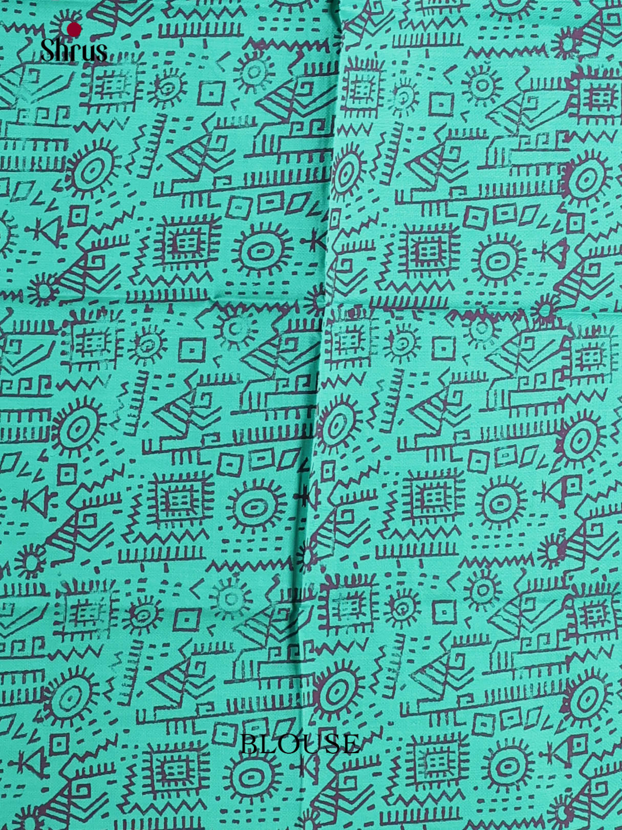 Violet & Teal Green - Semi Silkcotton print Saree