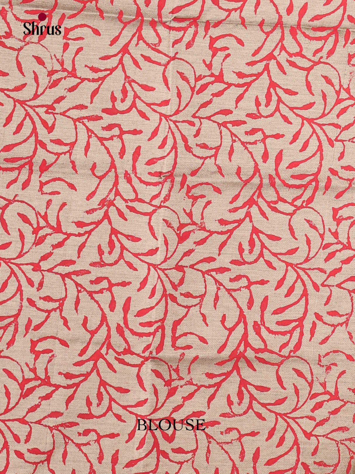 Red & Grey - Semi Silkcotton print Saree