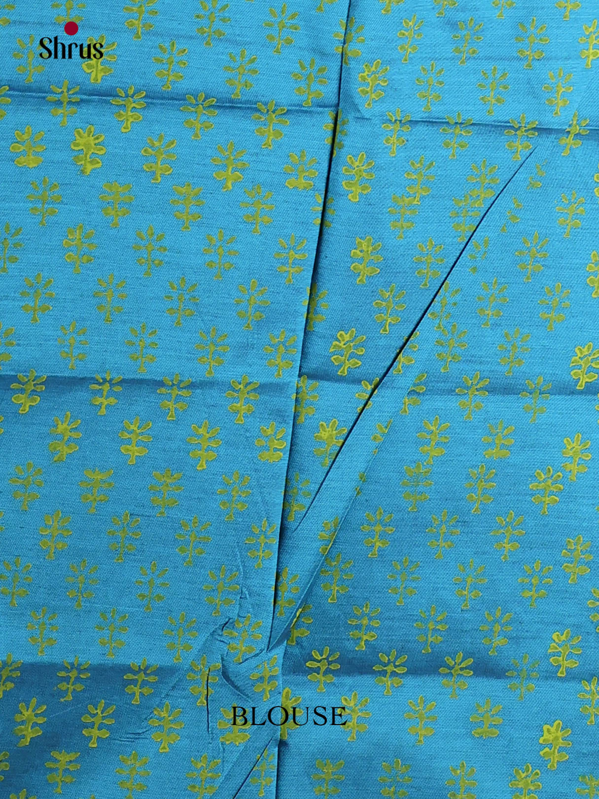 Light Green & Teal- Semi Silkcotton print Saree