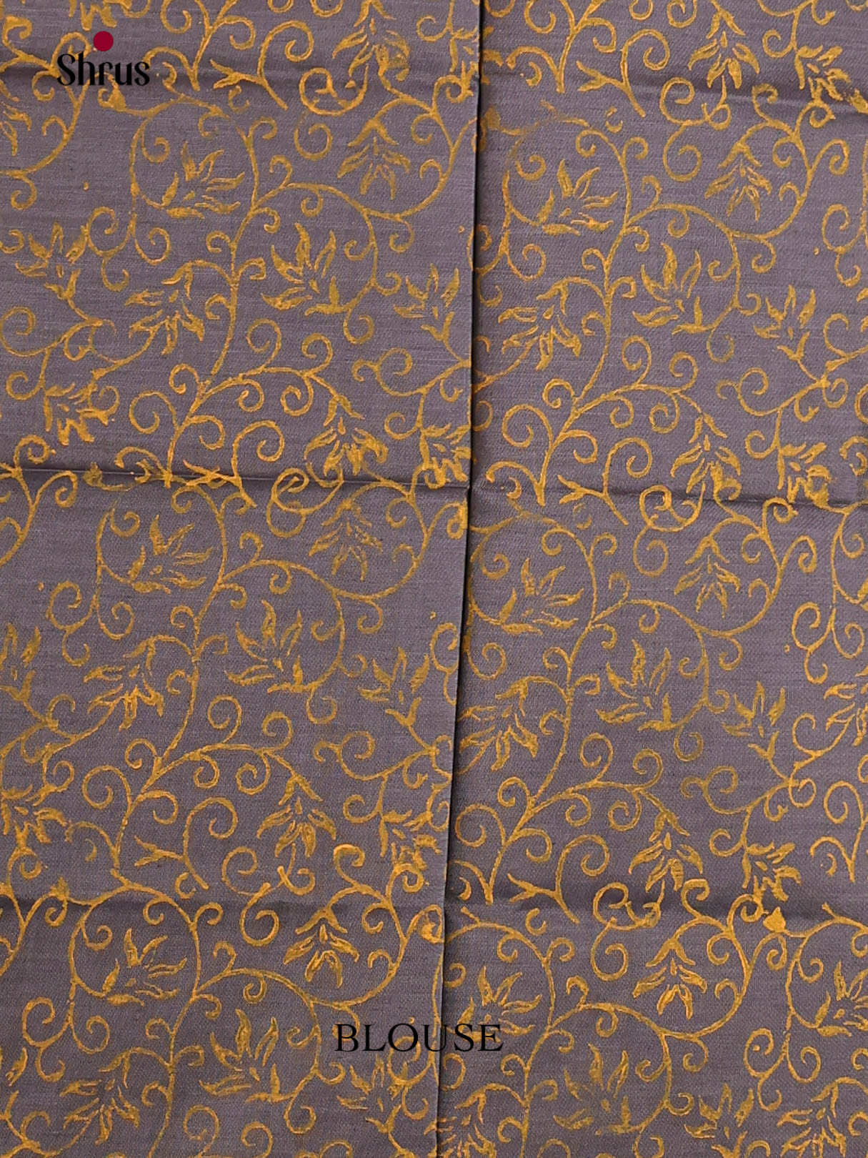 Orange & Grey - Semi Silkcotton print Saree