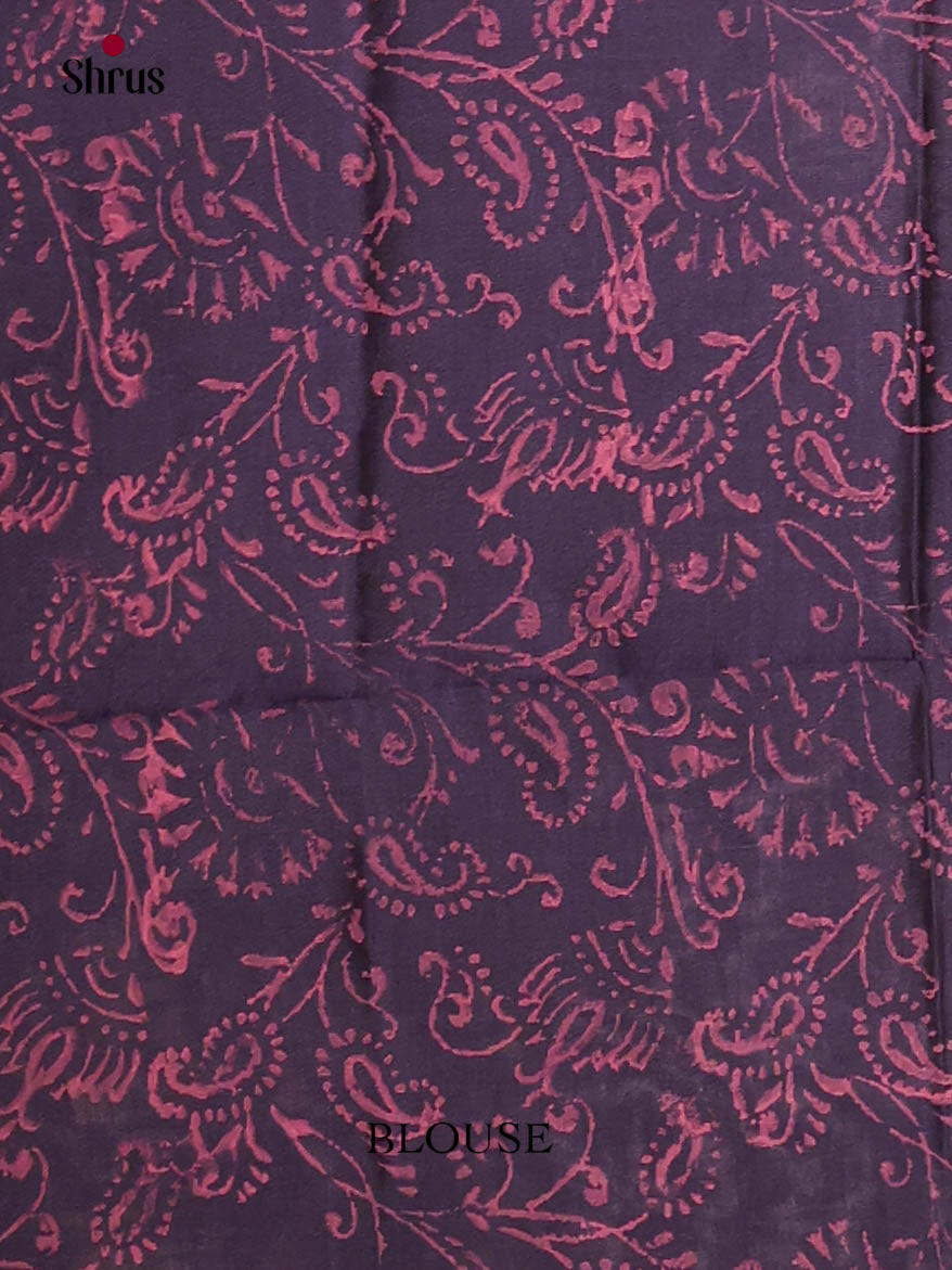 Pink & Violet - Semi Silkcotton print Saree - Shop on Shrus.com