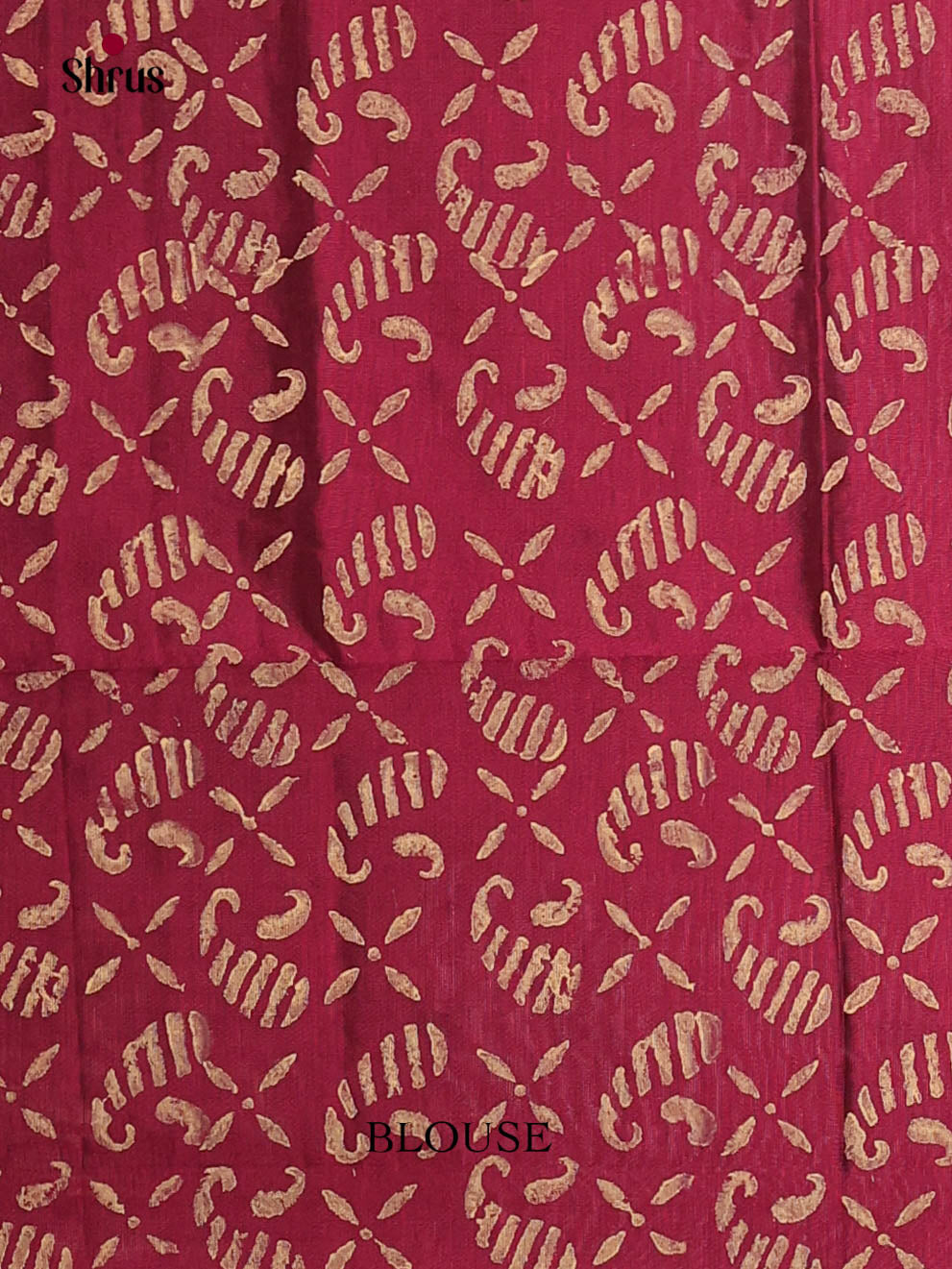 Cream & Maroon - Semi Silkcotton print Saree