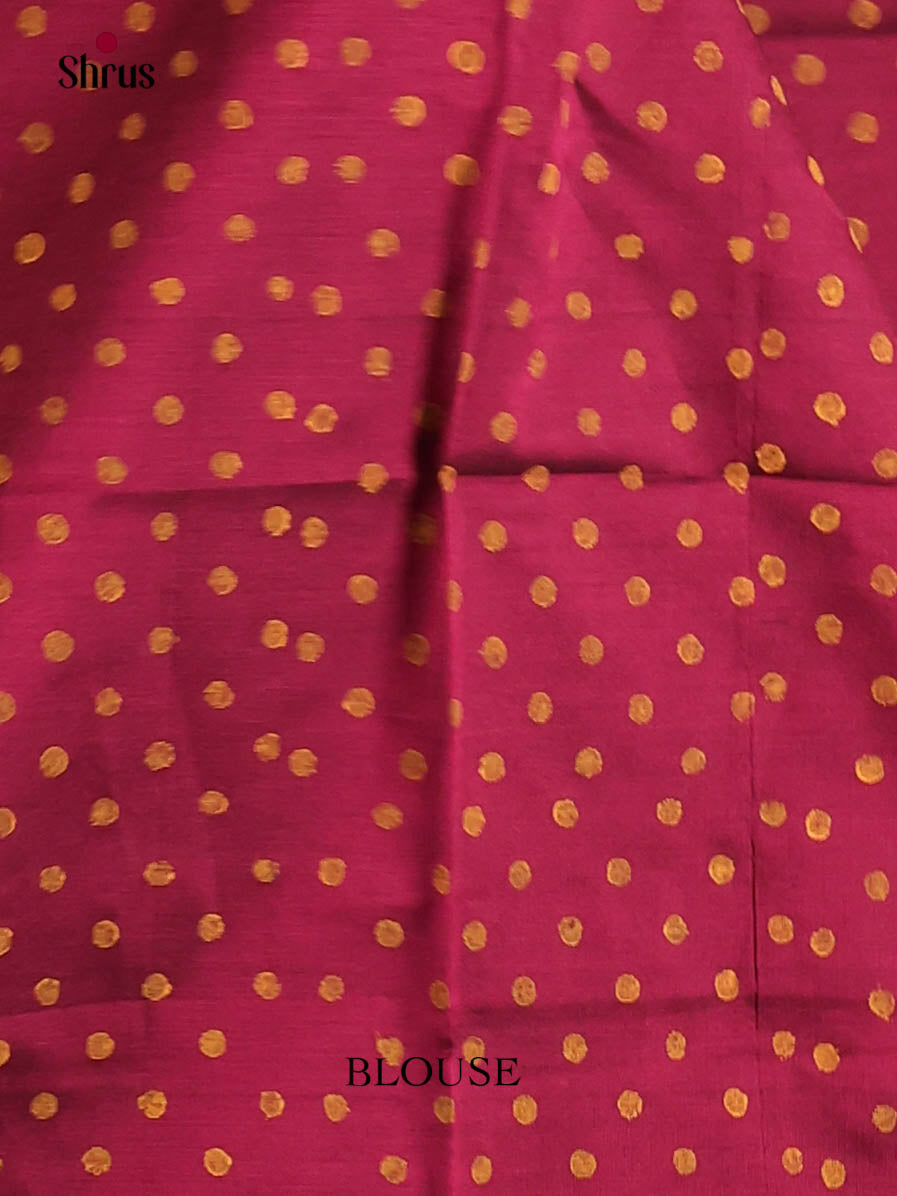 Yellow & Maroon - Semi Silkcotton print Saree