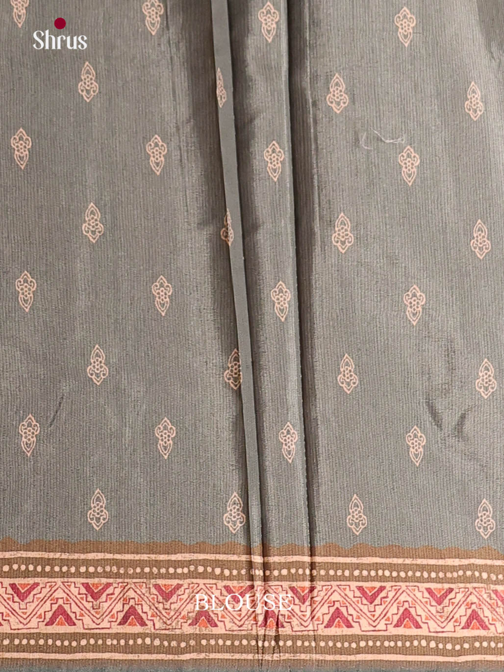 Green & Grey - Semi Crepe Saree - Shop on Shrus.com