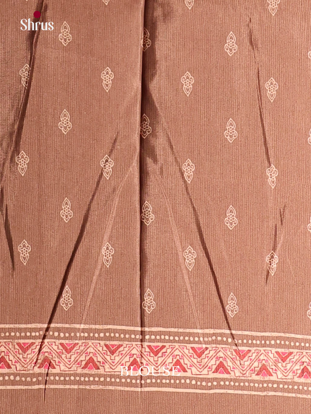 Orange & Brown - Semi Crepe Saree - Shop on Shrus.com