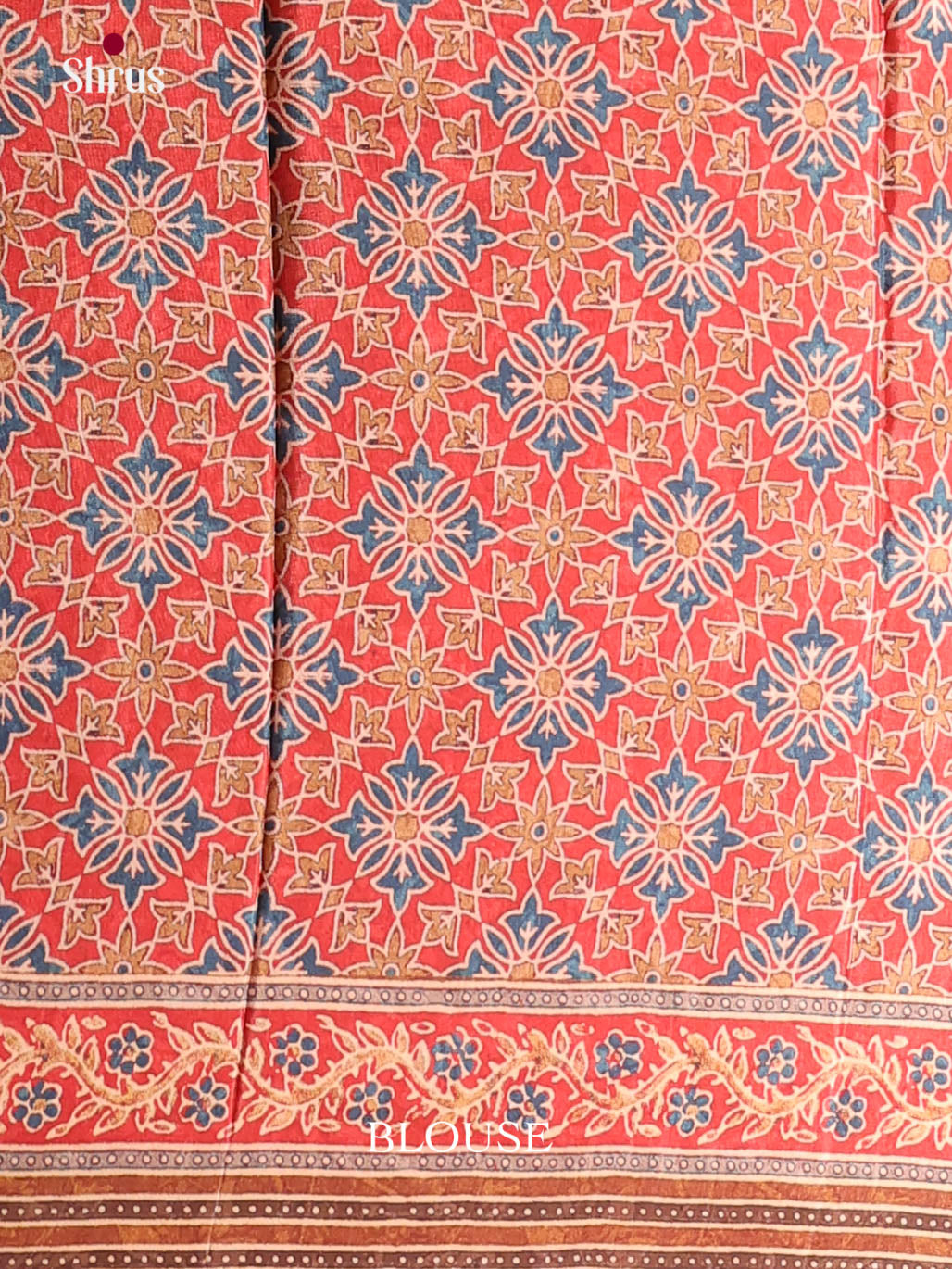 Brown & Red - Semi Crepe Saree