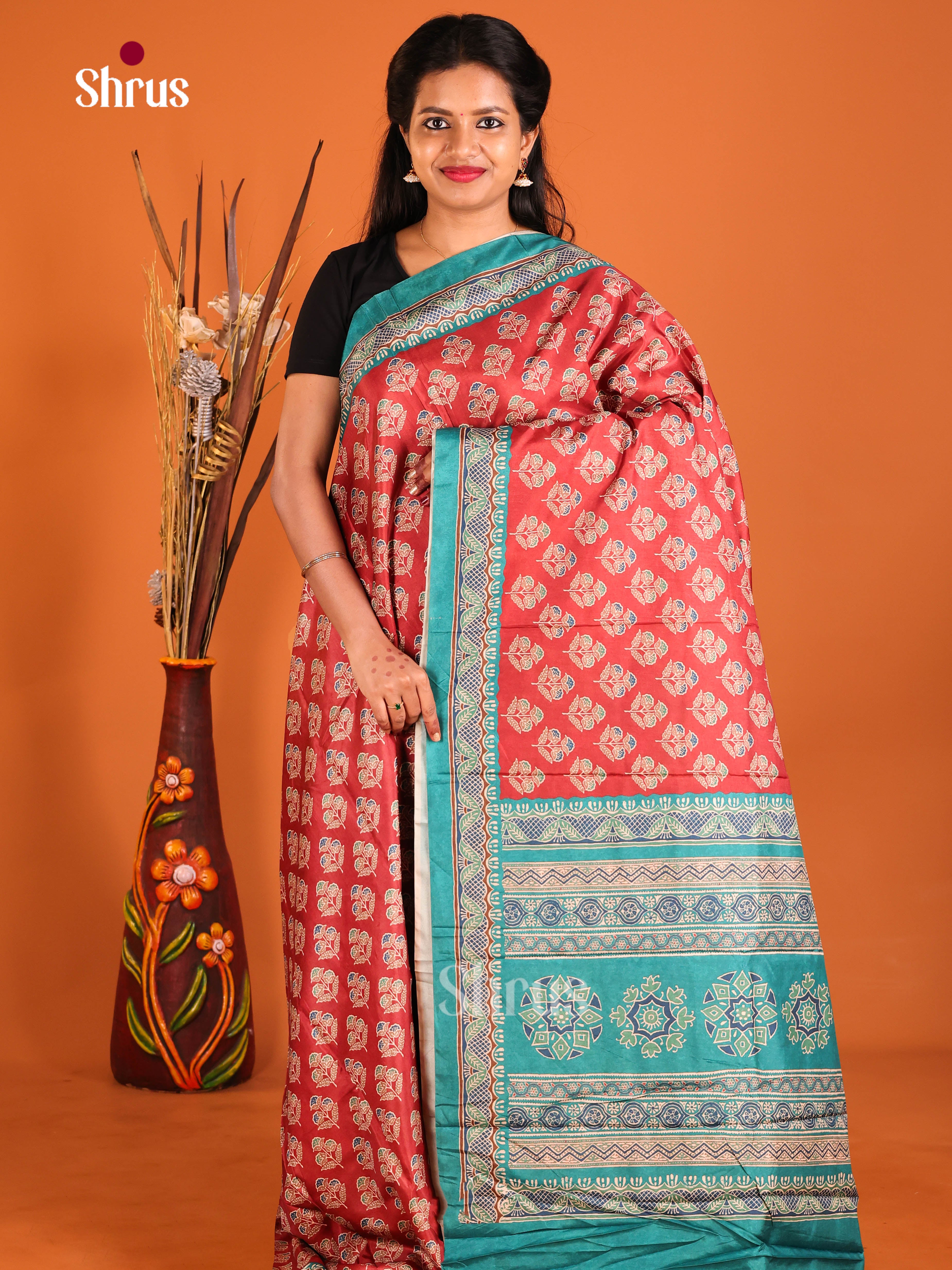 DIS11109 - Semi Crepe Saree - Shop on Shrus.com