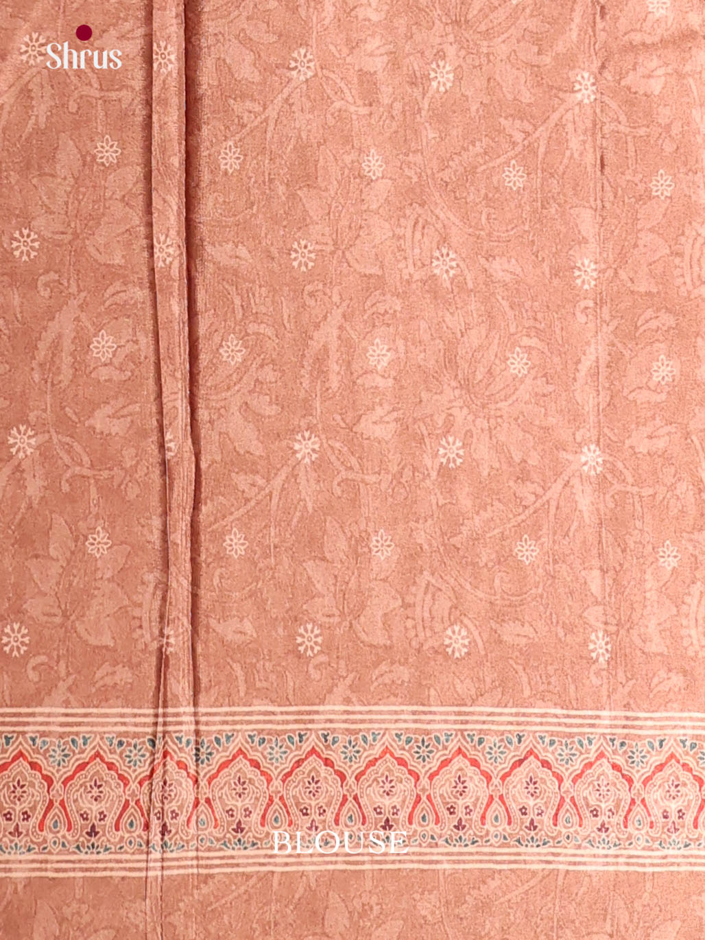 Pink & Brown - Semi Crepe Saree - Shop on Shrus.com