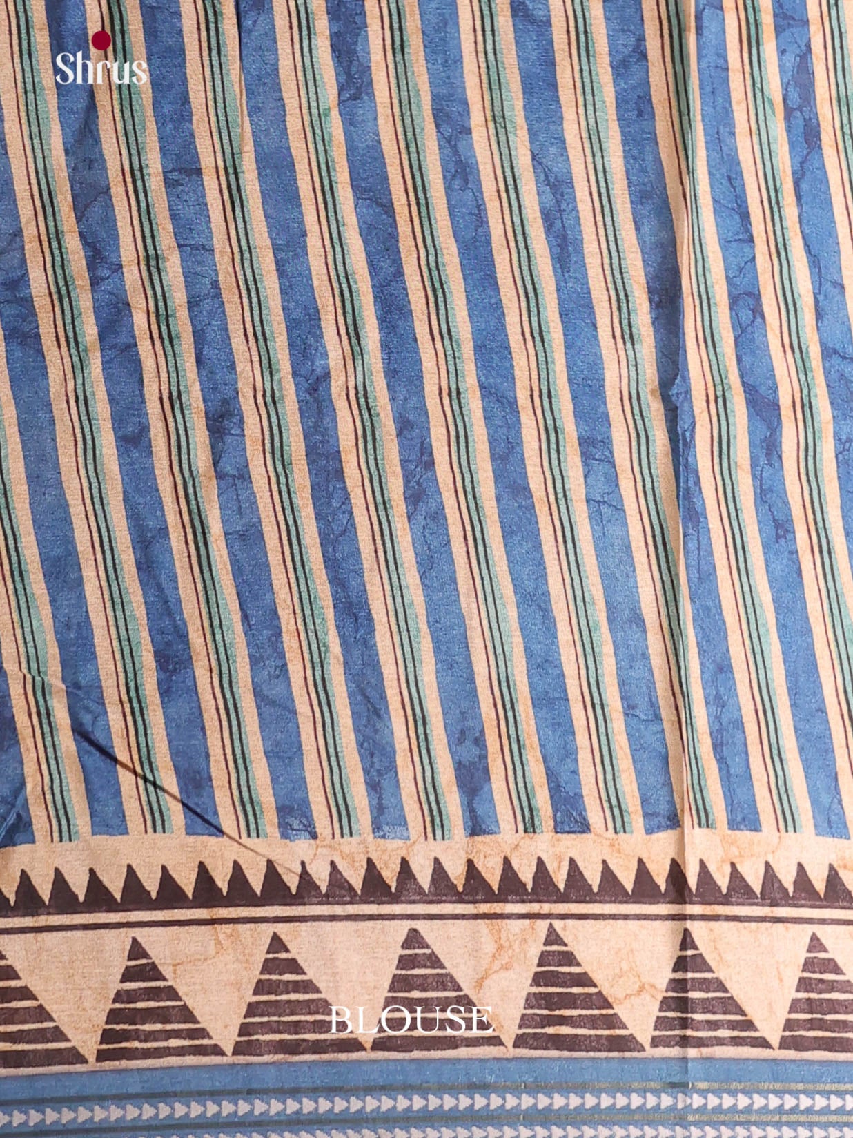 Pastel Blue & Blue - Semi matka Saree