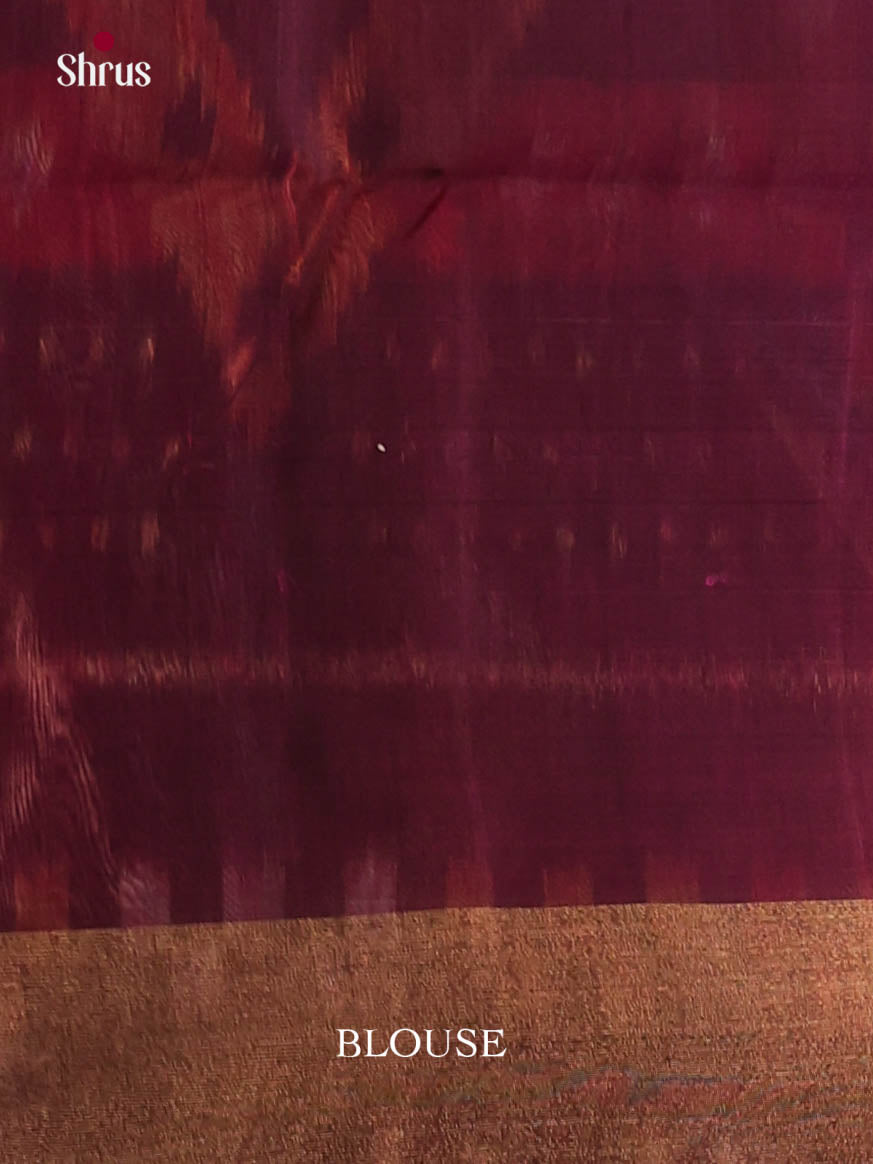 Exquisite Navy Blue Pochampally Ikkat Saree With Deep Maroon Zari Border