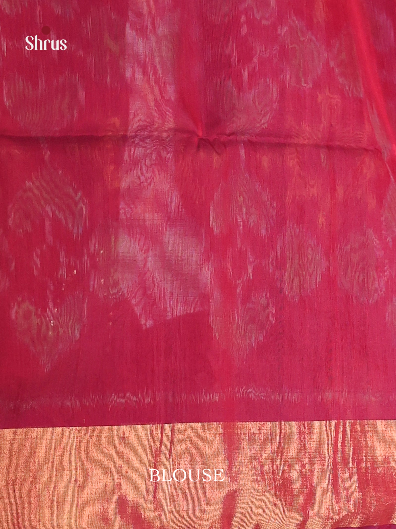 Exquisite Rust Pochampally Silk Cotton Saree with Maroon Zari Border