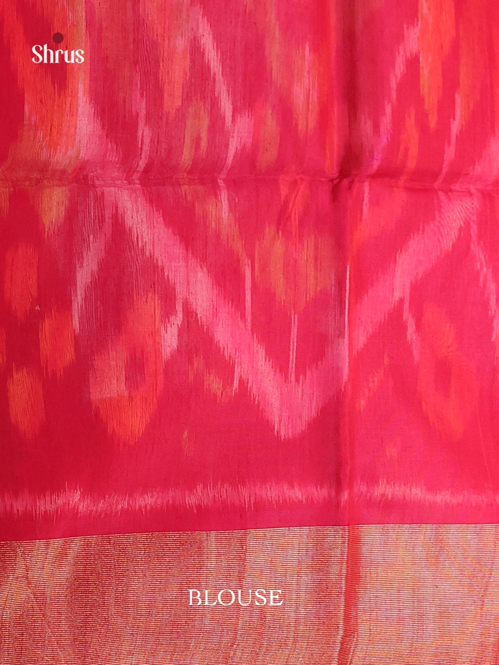 Luminous Lime Green Silk Cotton Saree With Ikkat Pattern & Fuchsia Zari Border
