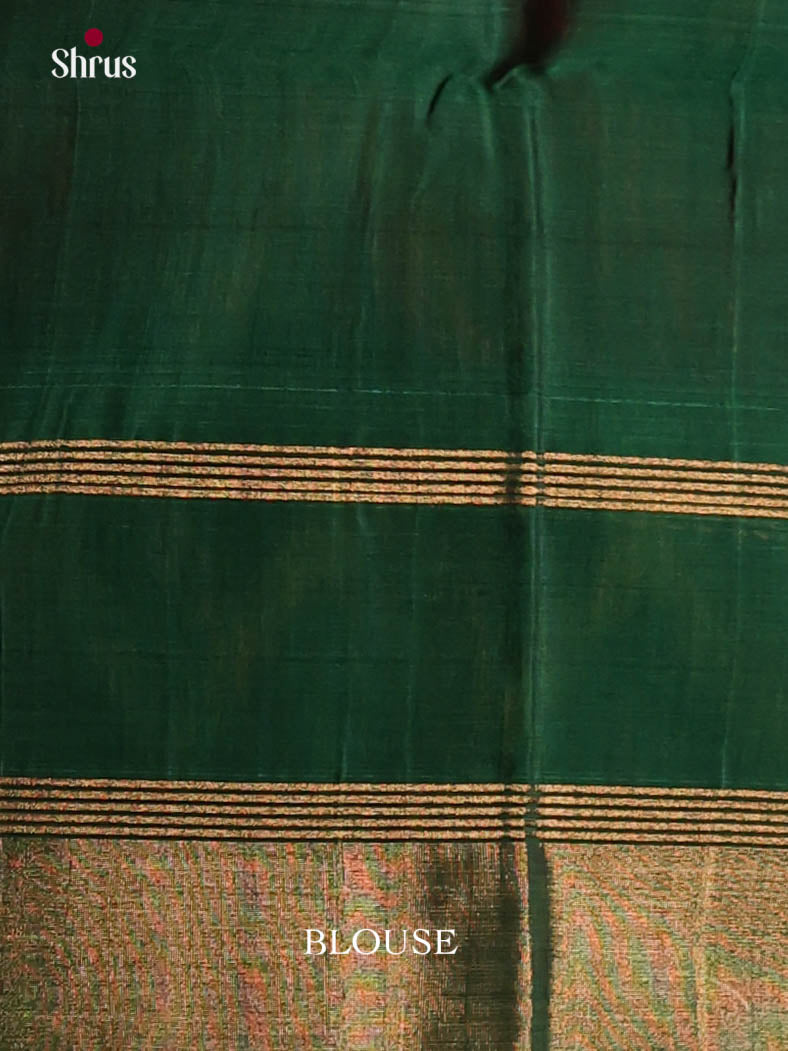 Vibrant Orange Silk Cotton Saree With Pochampally Pattern & Green Ikkat Border