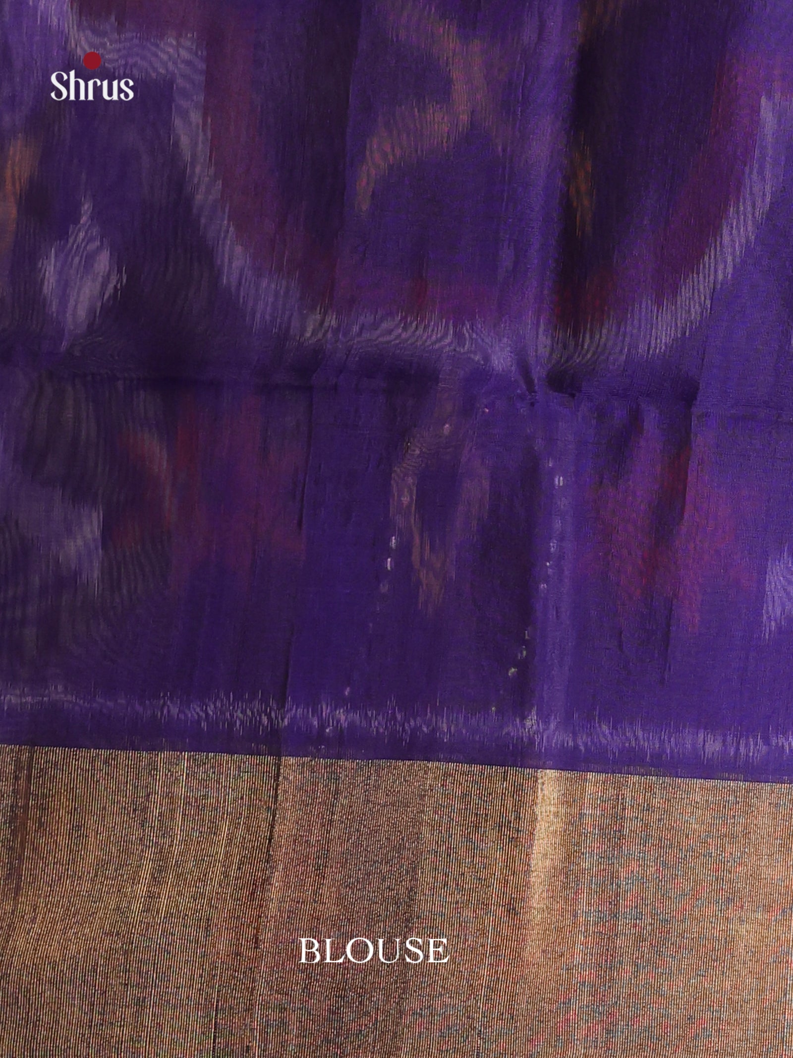 Lovely Beige Pochampally Saree In Silk Cotton With Deep Purple Ikkat PAllu