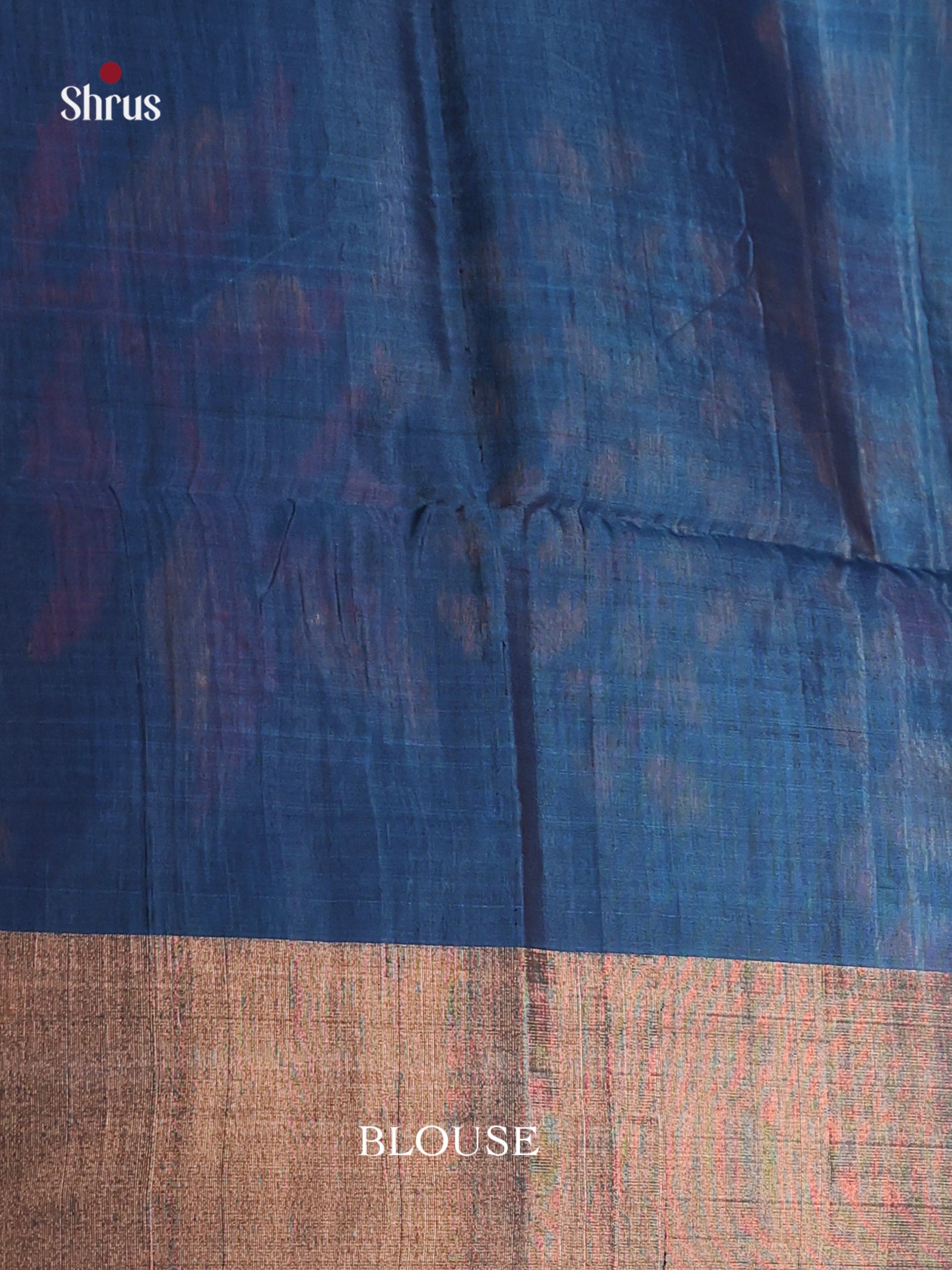 Luminous Orange Silk Cotton Saree With Pochampally Pattern & Blue Ikkat Border